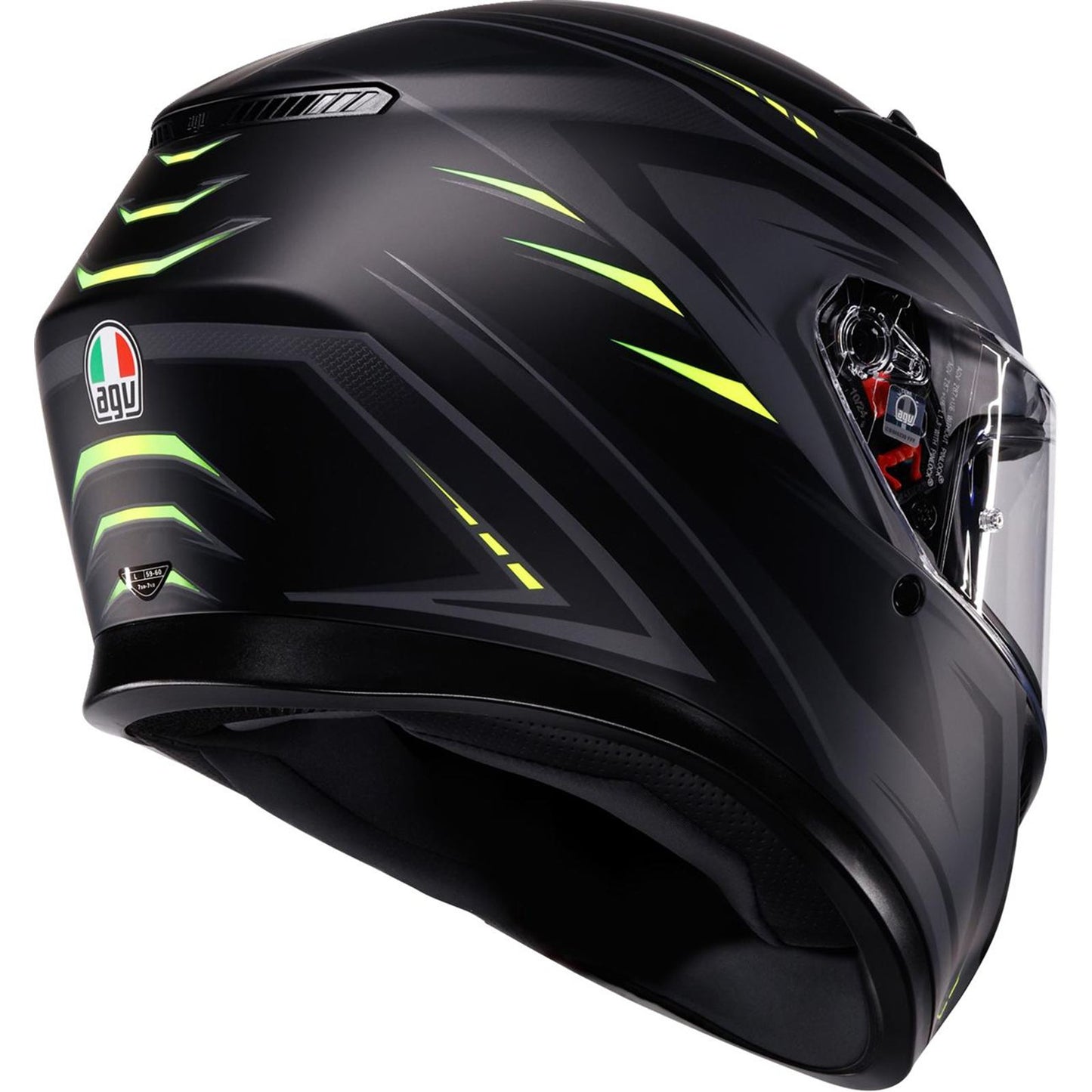 AGV Helmets K3 Helmet - Syth - Matte Black/Yellow Fluo - 2XL [MPN: 2118381004-026-XXL]_2086190