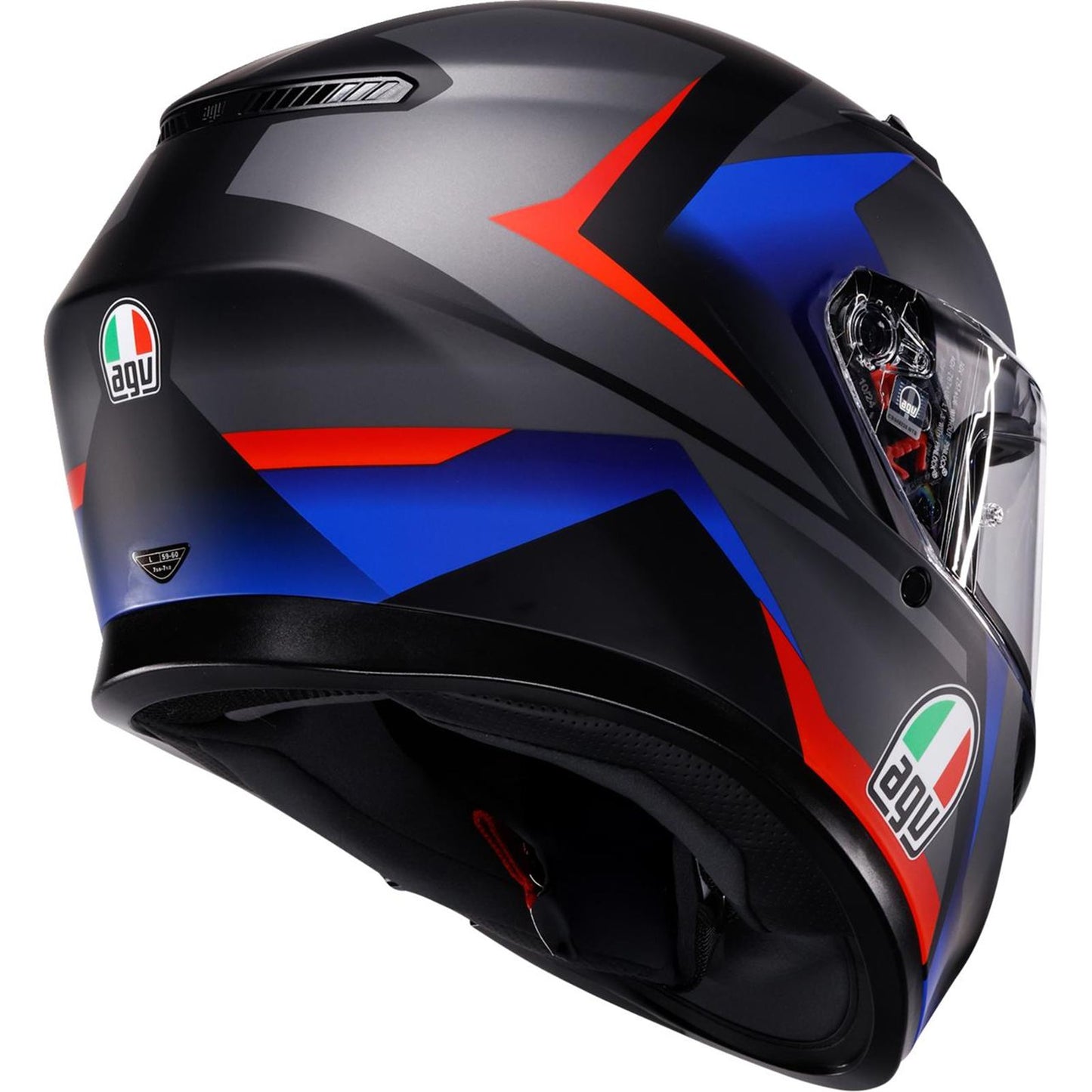 AGV Helmets K3 Helmet - Striga - Matte Black/Blue/Red - 2XL [MPN: 2118381004-024-XXL]_2086168