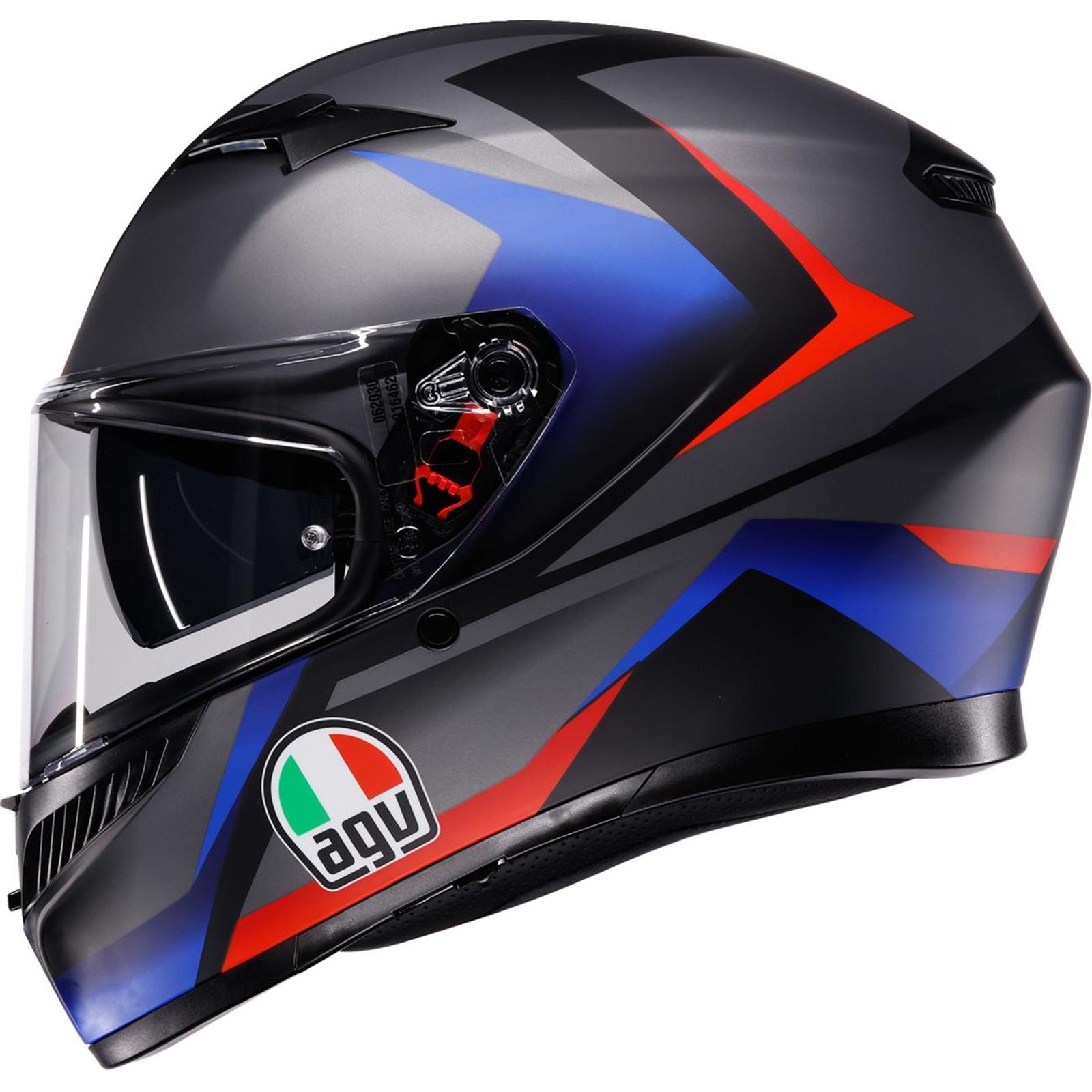 AGV Helmets K3 Helmet - Striga - Matte Black/Blue/Red - 2XL [MPN: 2118381004-024-XXL]_2086198