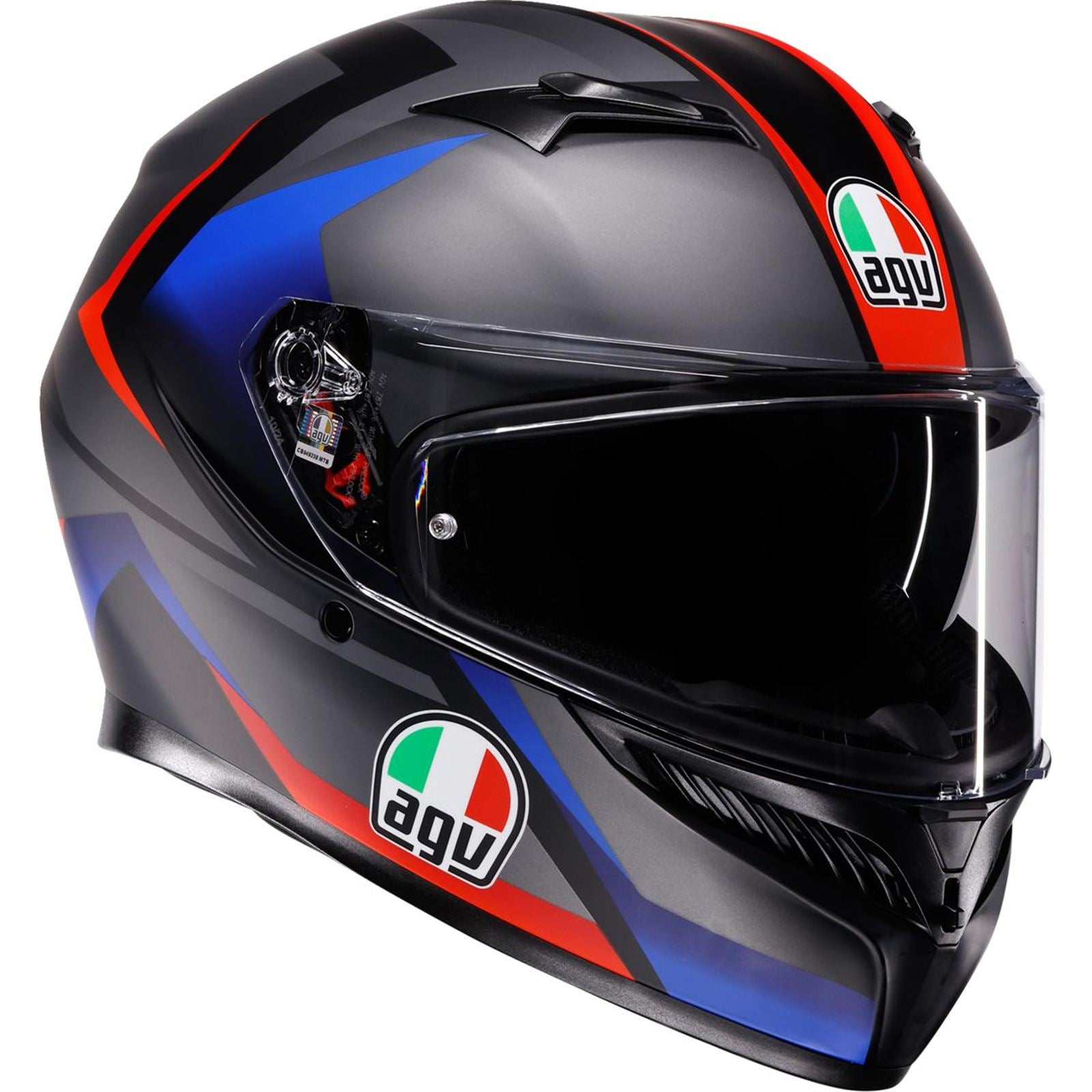 AGV Helmets K3 Helmet - Striga - Matte Black/Blue/Red - 2XL [MPN: 2118381004-024-XXL]_2086293