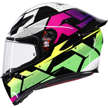 AGV Helmets K1 S Helmet - Punkpulse - Black/Purple/Lime - Small [MPN: 2118394018-071-S]_2086263