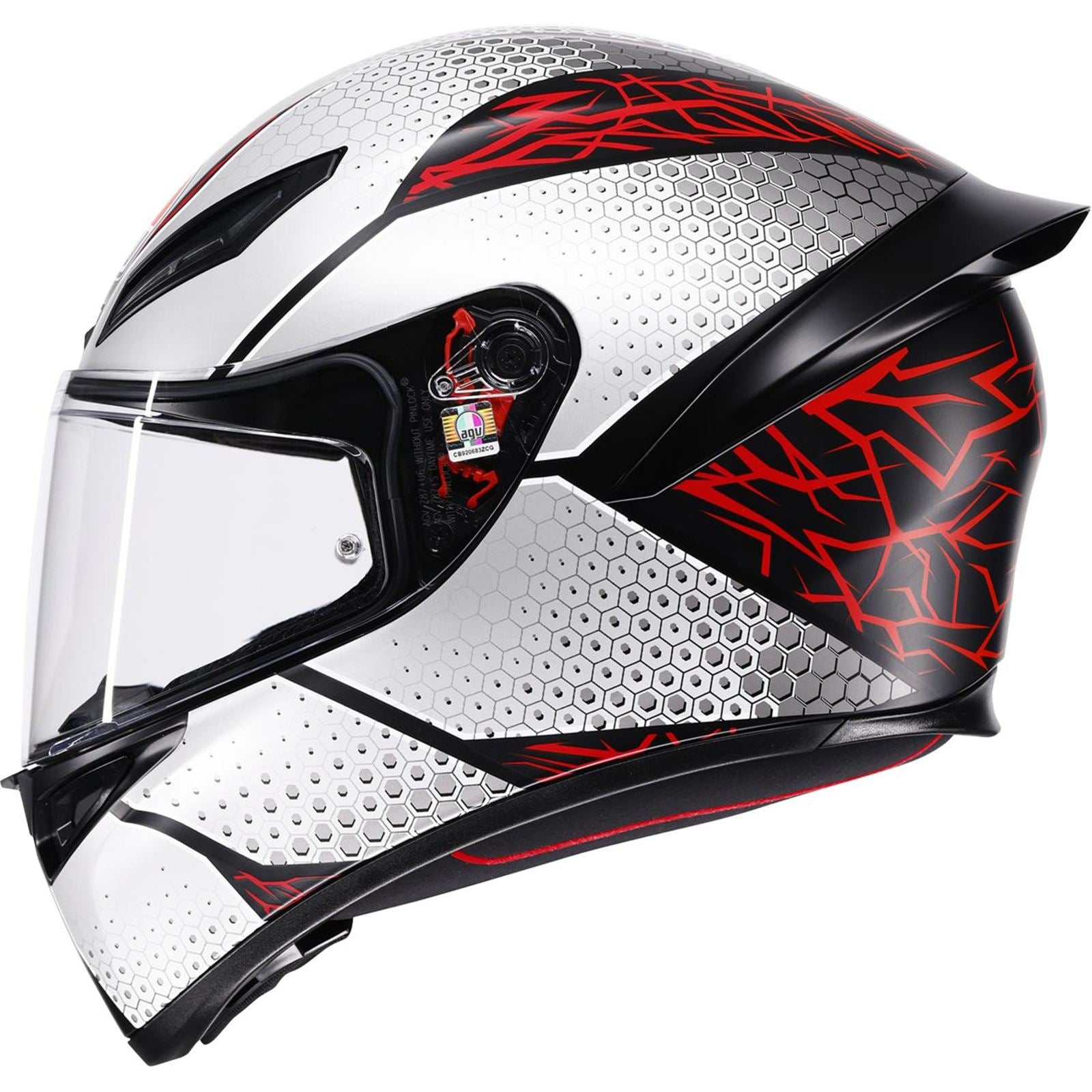 AGV Helmets K1 S Helmet - Speedarmor - Matte Black/Gray/Red - Small [MPN: 2118394018-073-S]_2083041