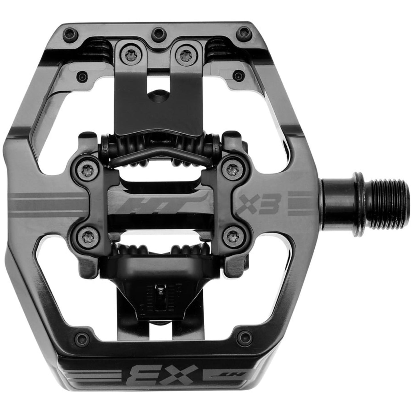 HT Components X3 Pedals - Dual Sided Clipless 9/16", Stealth Black [MPN: 102001X3XXXX1J01D1X1]_1990655