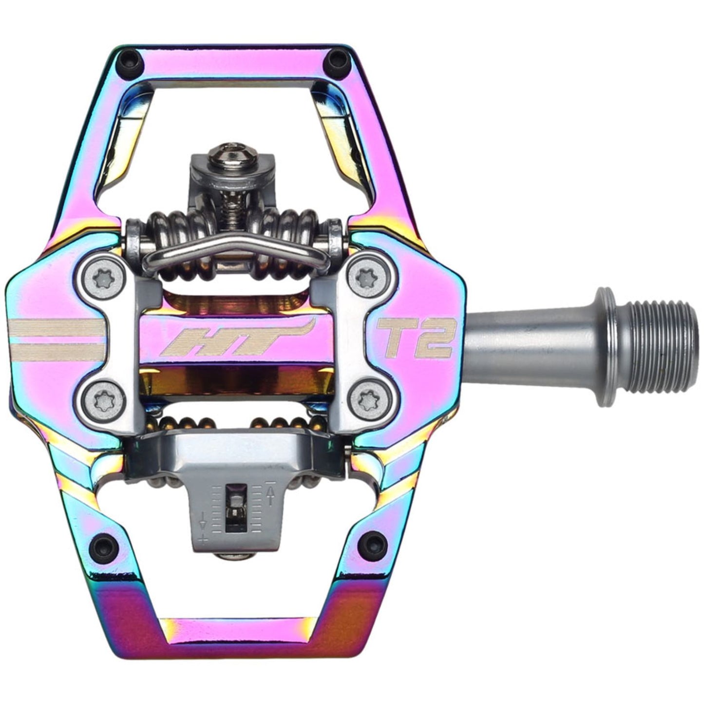 HT Components T2 Pedals - Dual Sided Clipless 9/16", Oil Slick [MPN: 102001T2XXXX0012G1X1]_1990658