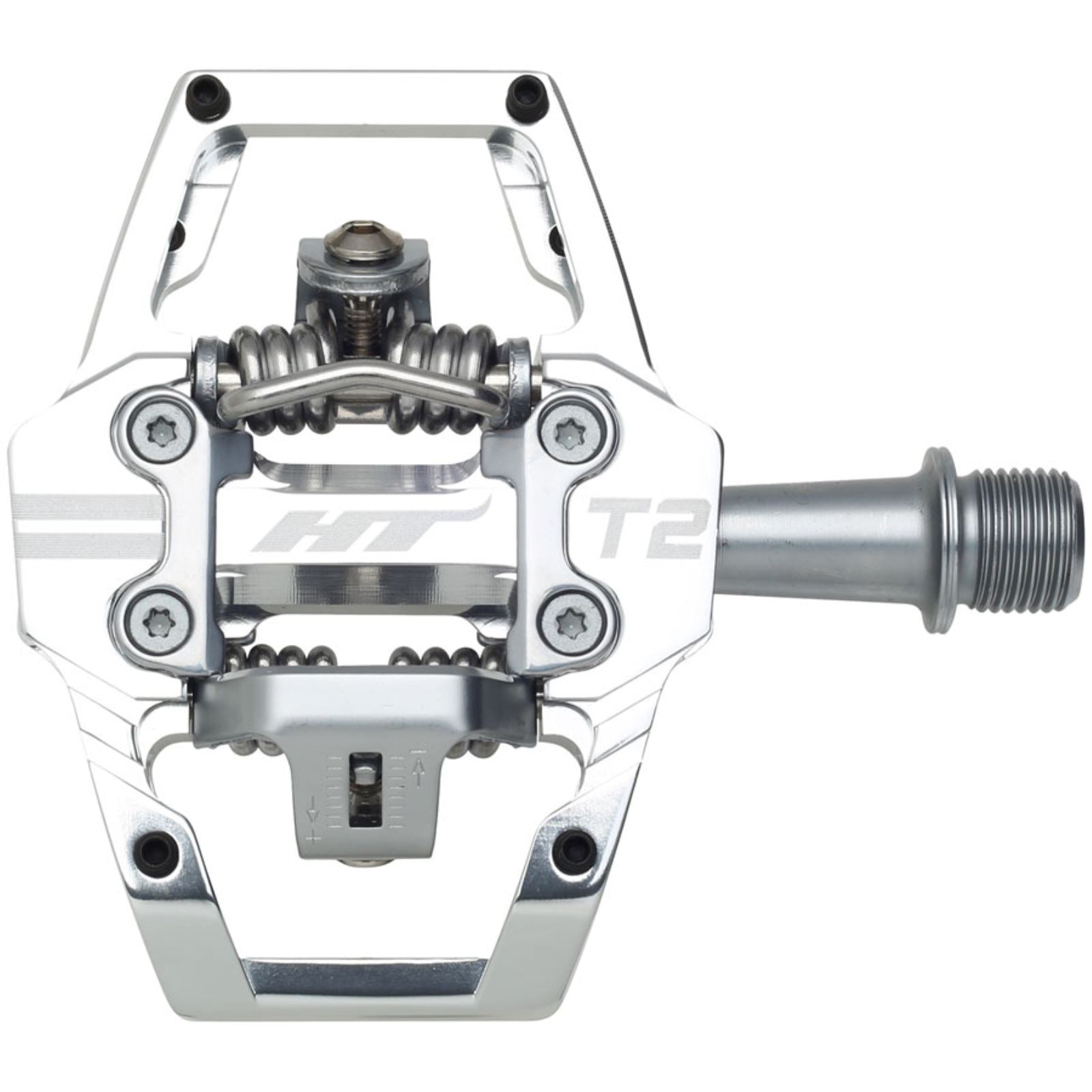 HT Components T2 Pedals - Dual Sided Clipless 9/16", Silver [MPN: 102001T2XXXX2Y01G1X1]_1990656