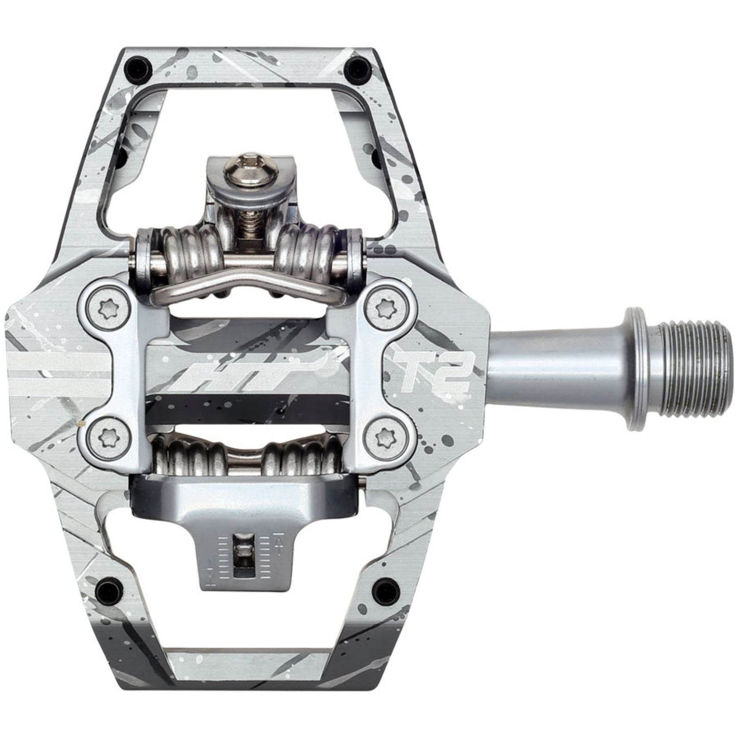 HT Components T2 Pedals - Dual Sided Clipless 9/16", Grey Camo [MPN: 102001T2XXXXBS04G1X1]_1990686