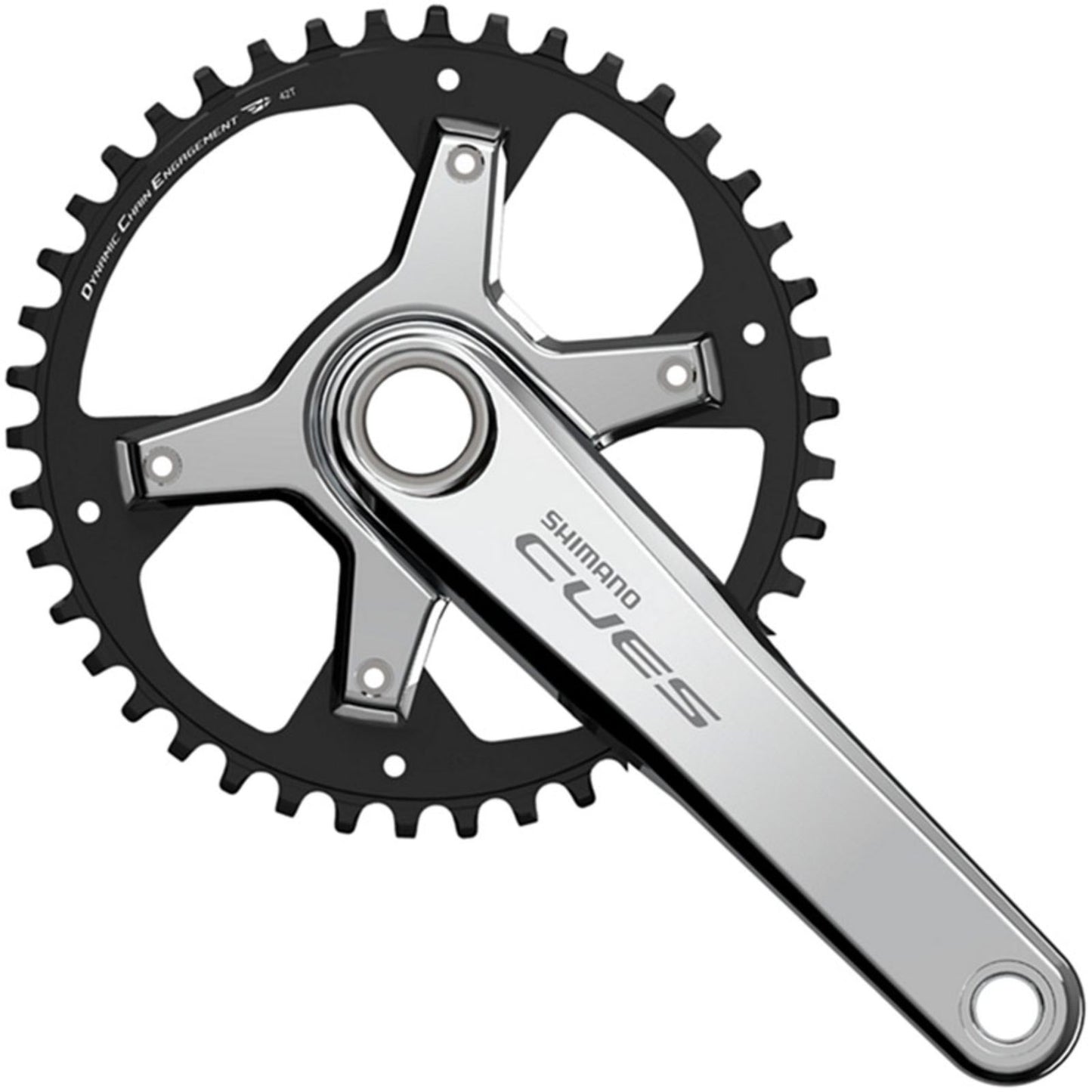 Shimano CUES FC-U6030-1 Crankset - 172.5mm, 9/10/11-Speed, 42t, Silver [MPN: EFCU60301DXB2XS]_1990542