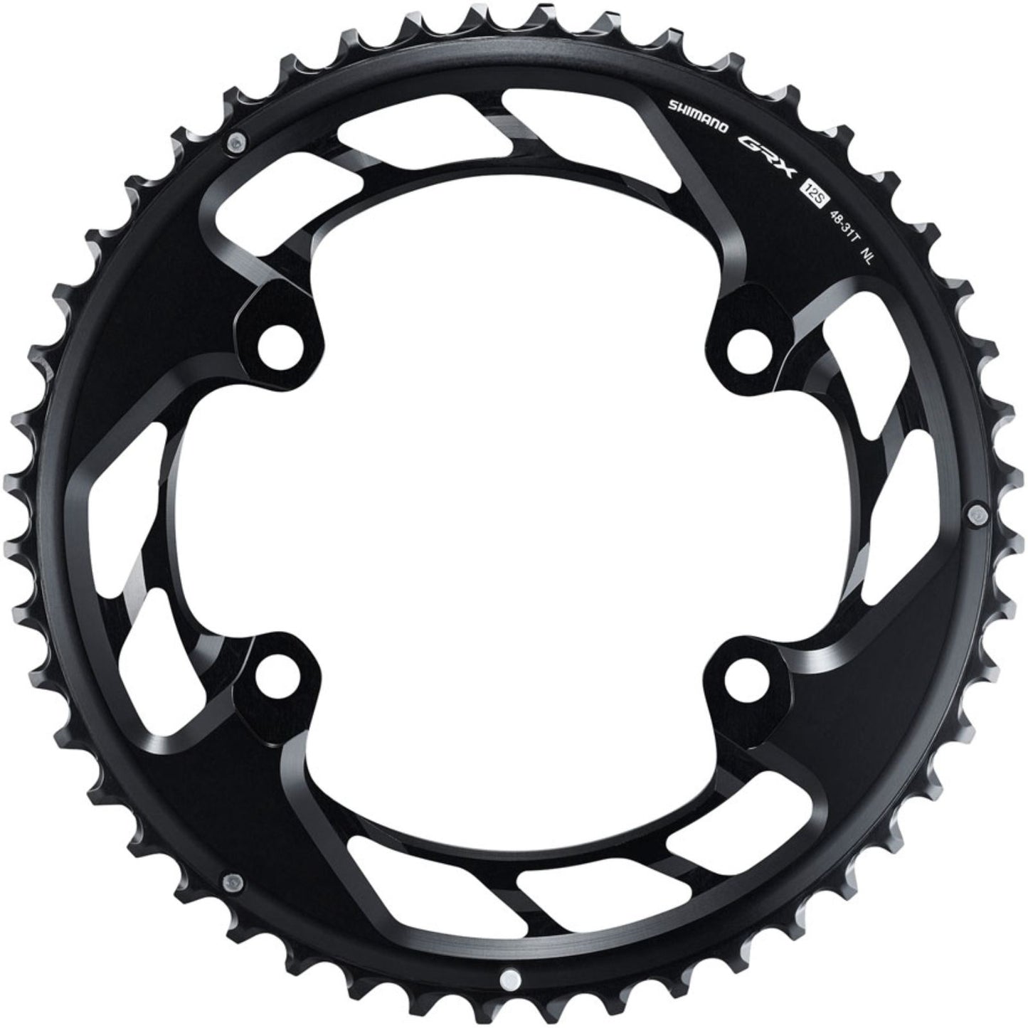 Shimano GRX FC-RX820-2 Chainring - 48t, Outer Ring, For 2x 12-Speed, Black [MPN: Y0SC98010]_1990545