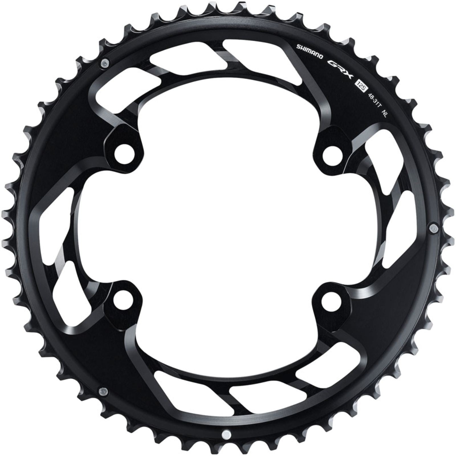 Shimano GRX FC-RX820-2 Chainring - 48t, Outer Ring, For 2x 12-Speed, Black [MPN: Y0SC98010]_1990545