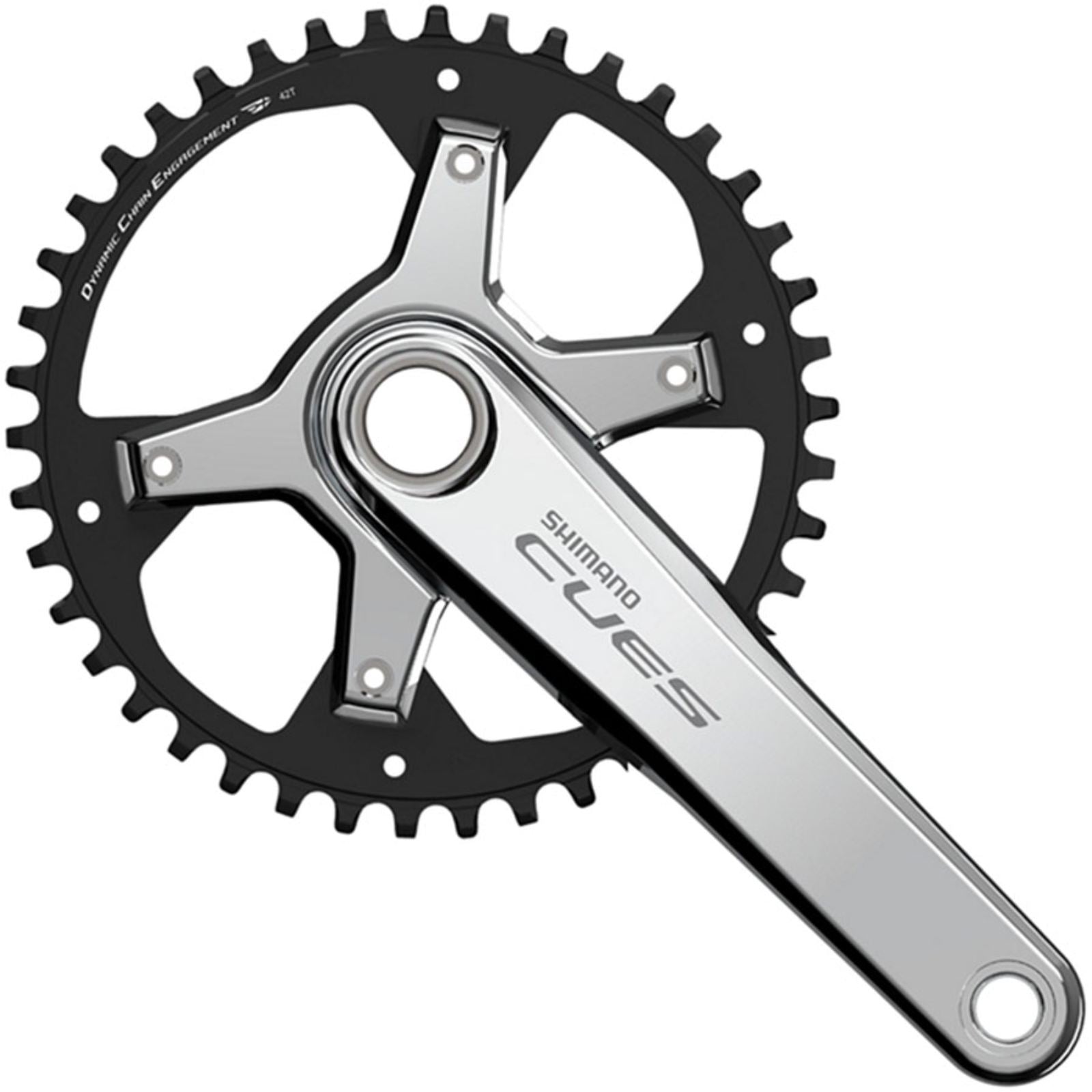Shimano CUES FC-U6030-1 Crankset - 175mm, 9/10/11-Speed, 42t, Silver [MPN: EFCU60301EXB2XS]_1990544