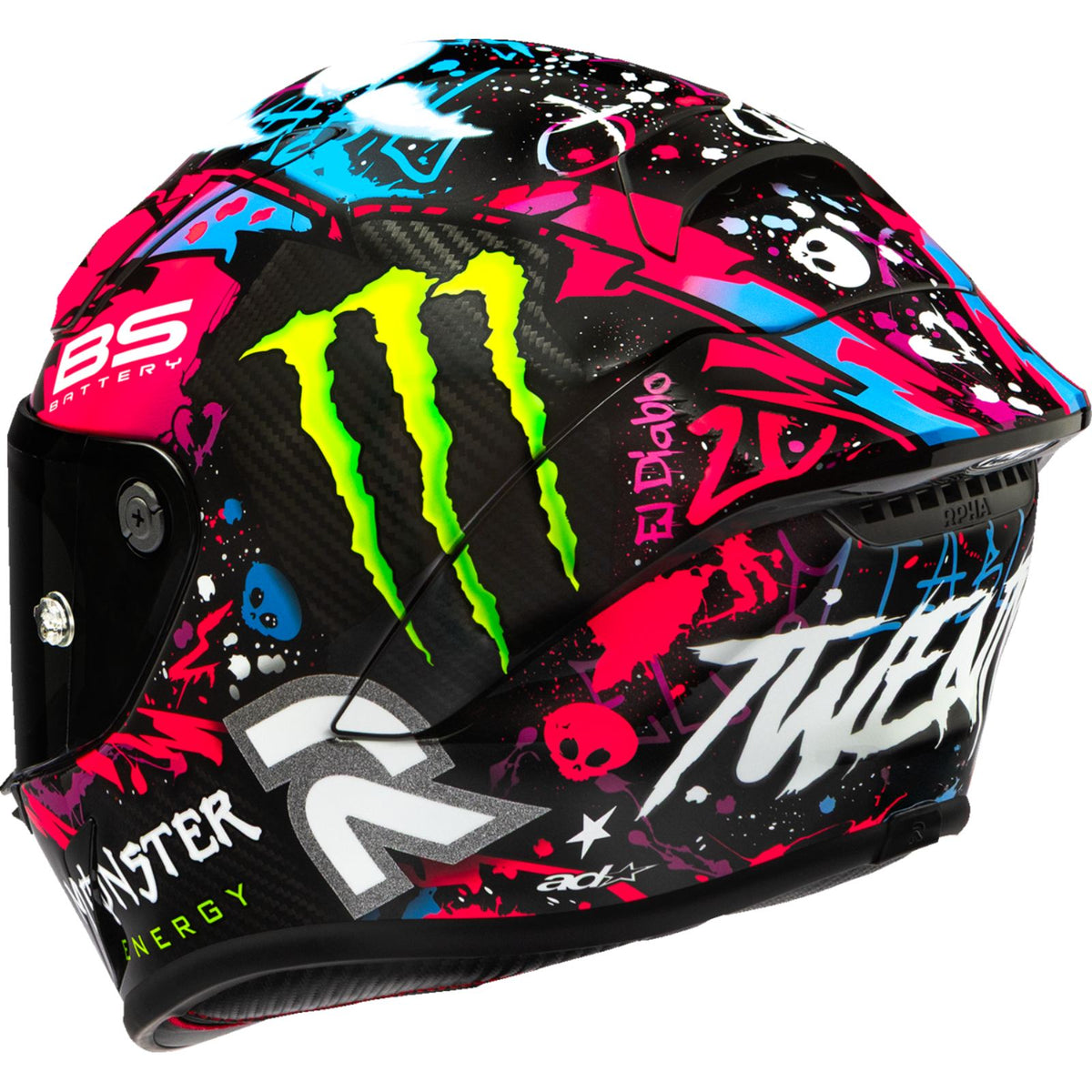 HJC RPHA 1N V2 Carbon Helmet - Funky Diablo - MC8 - 2XL [MPN: 504194]_2737580