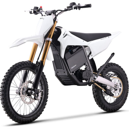 MotoTec USA 72v 8000w Pro Electric Dirt Bike - 17/14 Tires - Lithium - White [MPN: MT-Dirt-Pro-8000-17-14_White]_1995343