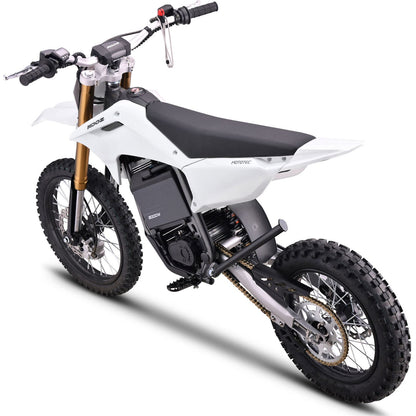 MotoTec USA 72v 8000w Pro Electric Dirt Bike - 17/14 Tires - Lithium - White [MPN: MT-Dirt-Pro-8000-17-14_White]_1995348