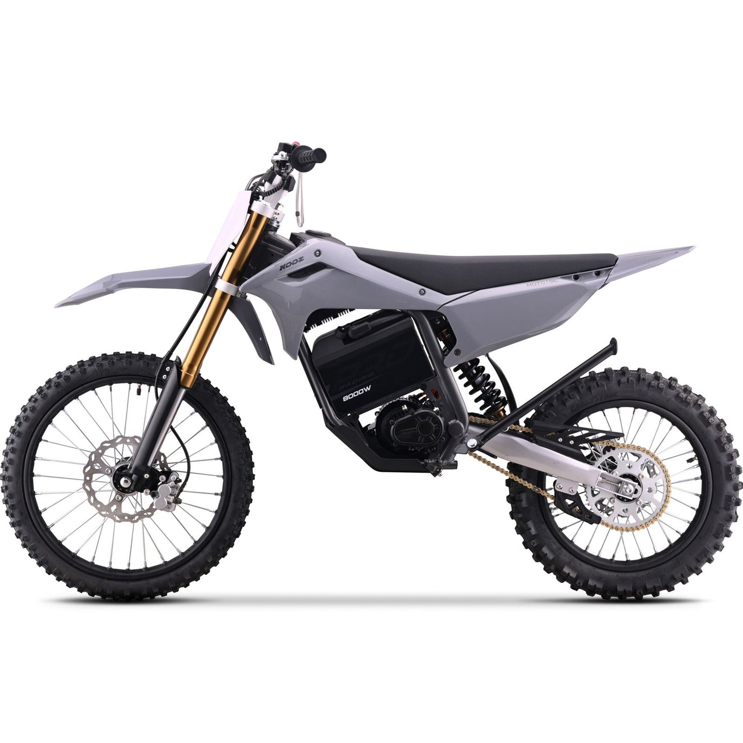 MotoTec USA 72v 8000w Pro Electric Dirt Bike - 19/16 Tires - Lithium - Grey [MPN: MT-Dirt-Pro-8000-19-16_Grey]_1995355