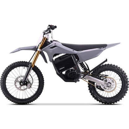 MotoTec USA 72v 8000w Pro Electric Dirt Bike - 19/16 Tires - Lithium - Grey [MPN: MT-Dirt-Pro-8000-19-16_Grey]_1995355