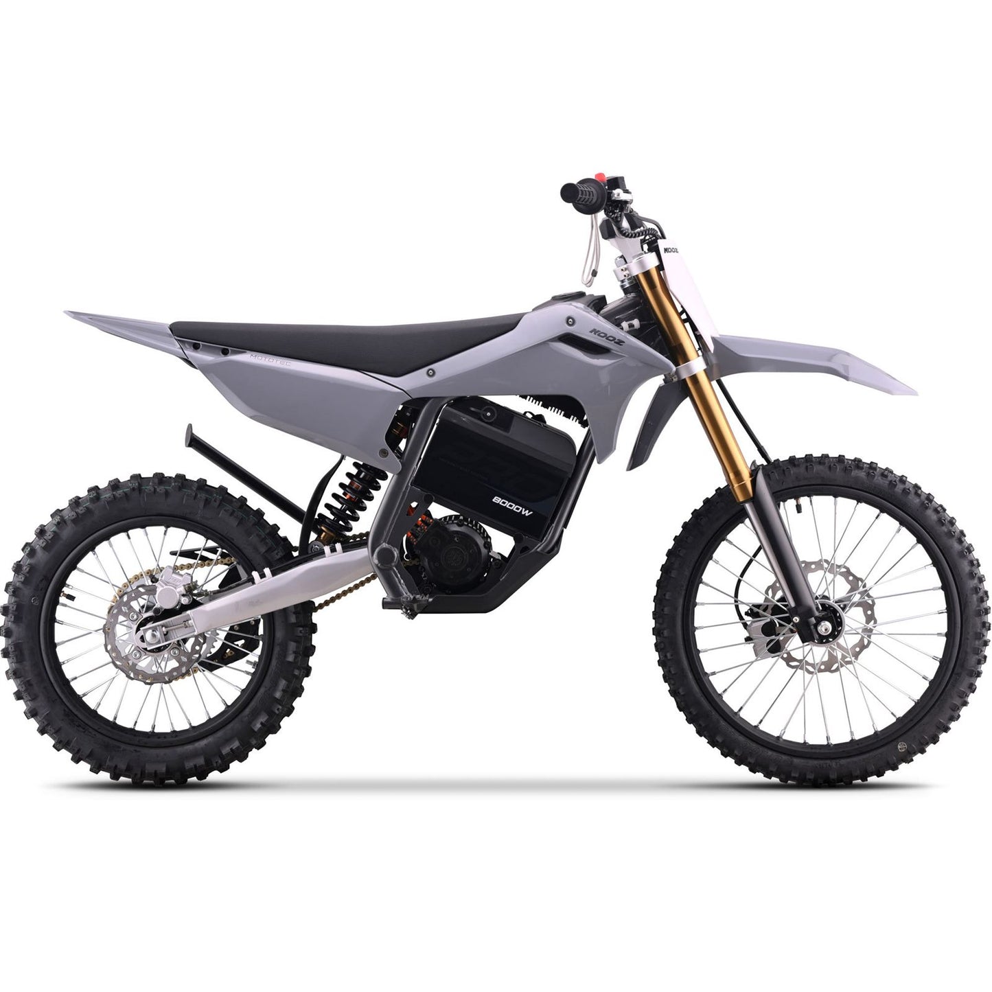 MotoTec USA 72v 8000w Pro Electric Dirt Bike - 19/16 Tires - Lithium - Grey [MPN: MT-Dirt-Pro-8000-19-16_Grey]_1995354