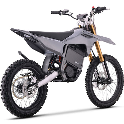 MotoTec USA 72v 8000w Pro Electric Dirt Bike - 19/16 Tires - Lithium - Grey [MPN: MT-Dirt-Pro-8000-19-16_Grey]_1995353