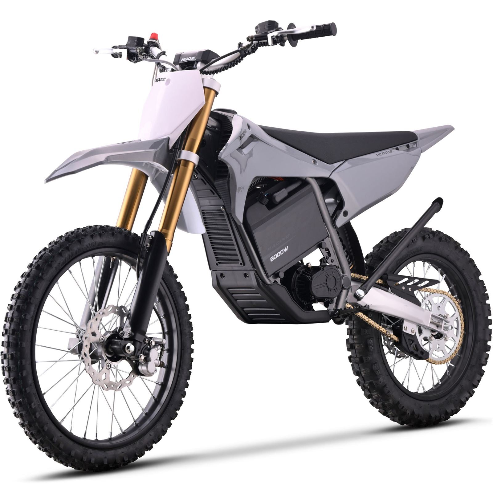 MotoTec USA 72v 8000w Pro Electric Dirt Bike - 19/16 Tires - Lithium - Grey [MPN: MT-Dirt-Pro-8000-19-16_Grey]_1995352