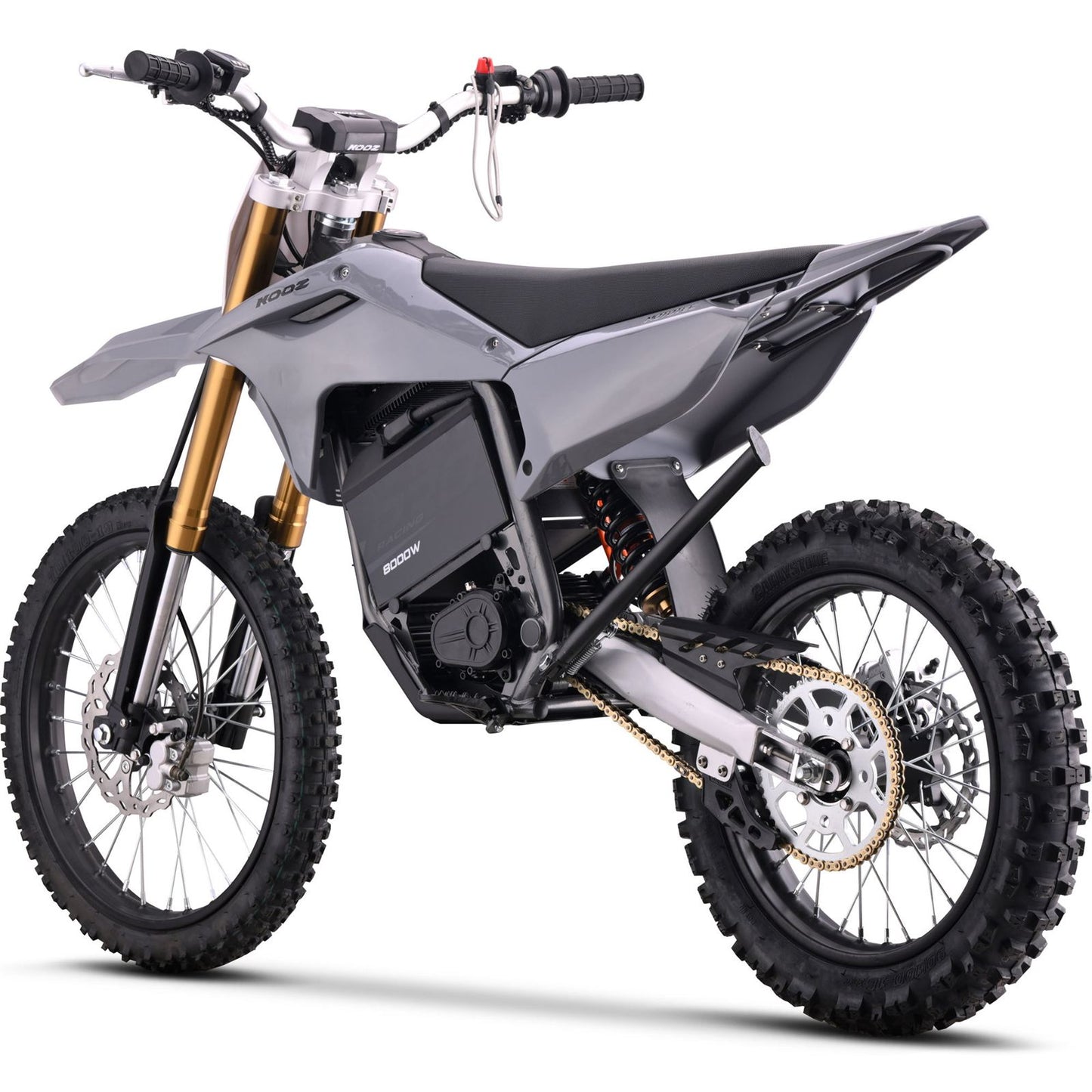 MotoTec USA 72v 8000w Pro Electric Dirt Bike - 19/16 Tires - Lithium - Grey [MPN: MT-Dirt-Pro-8000-19-16_Grey]_1995351
