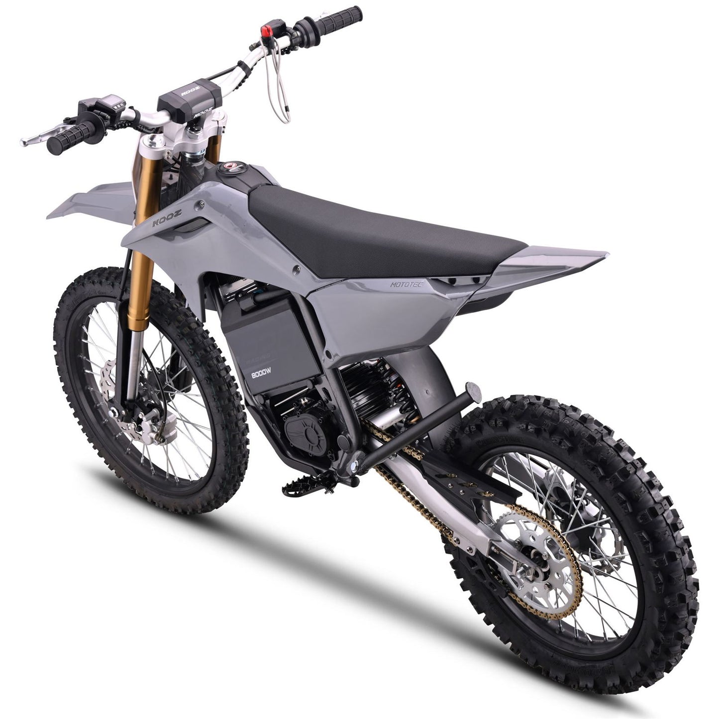 MotoTec USA 72v 8000w Pro Electric Dirt Bike - 19/16 Tires - Lithium - Grey [MPN: MT-Dirt-Pro-8000-19-16_Grey]_1995357
