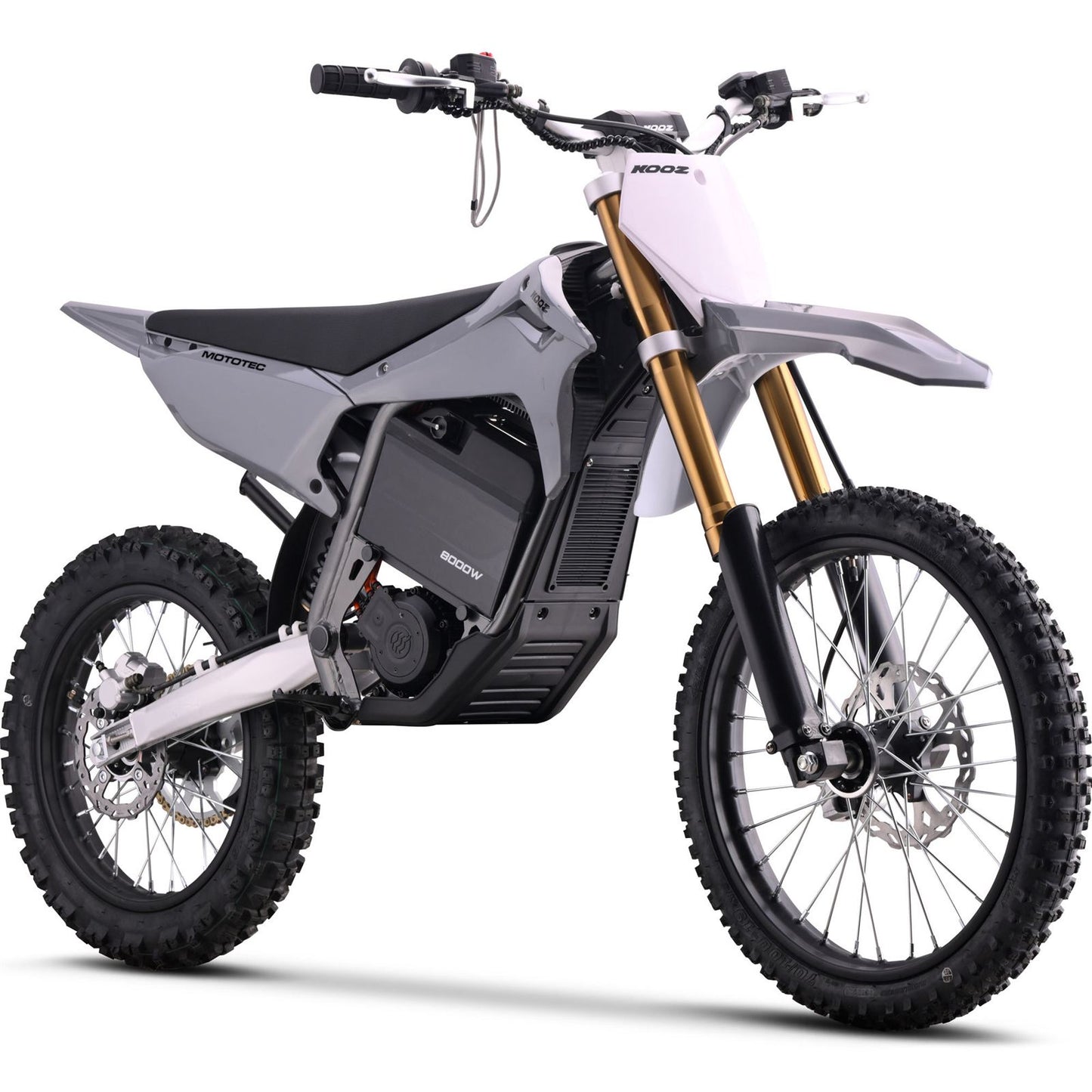 MotoTec USA 72v 8000w Pro Electric Dirt Bike - 19/16 Tires - Lithium - Grey [MPN: MT-Dirt-Pro-8000-19-16_Grey]_1995350