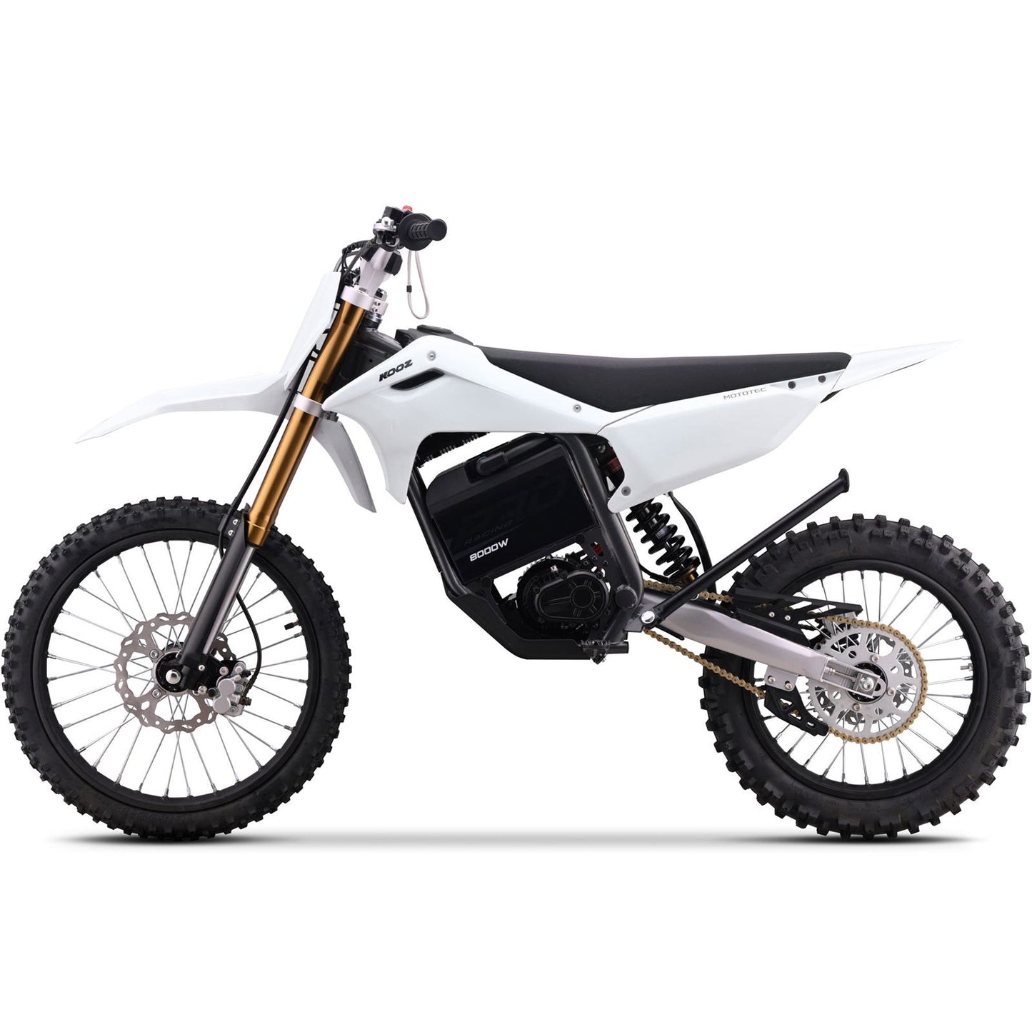 MotoTec USA 72v 8000w Pro Electric Dirt Bike 19/16 Lithium - White [MPN: MT-Dirt-Pro-8000-19-16_White]_2048724