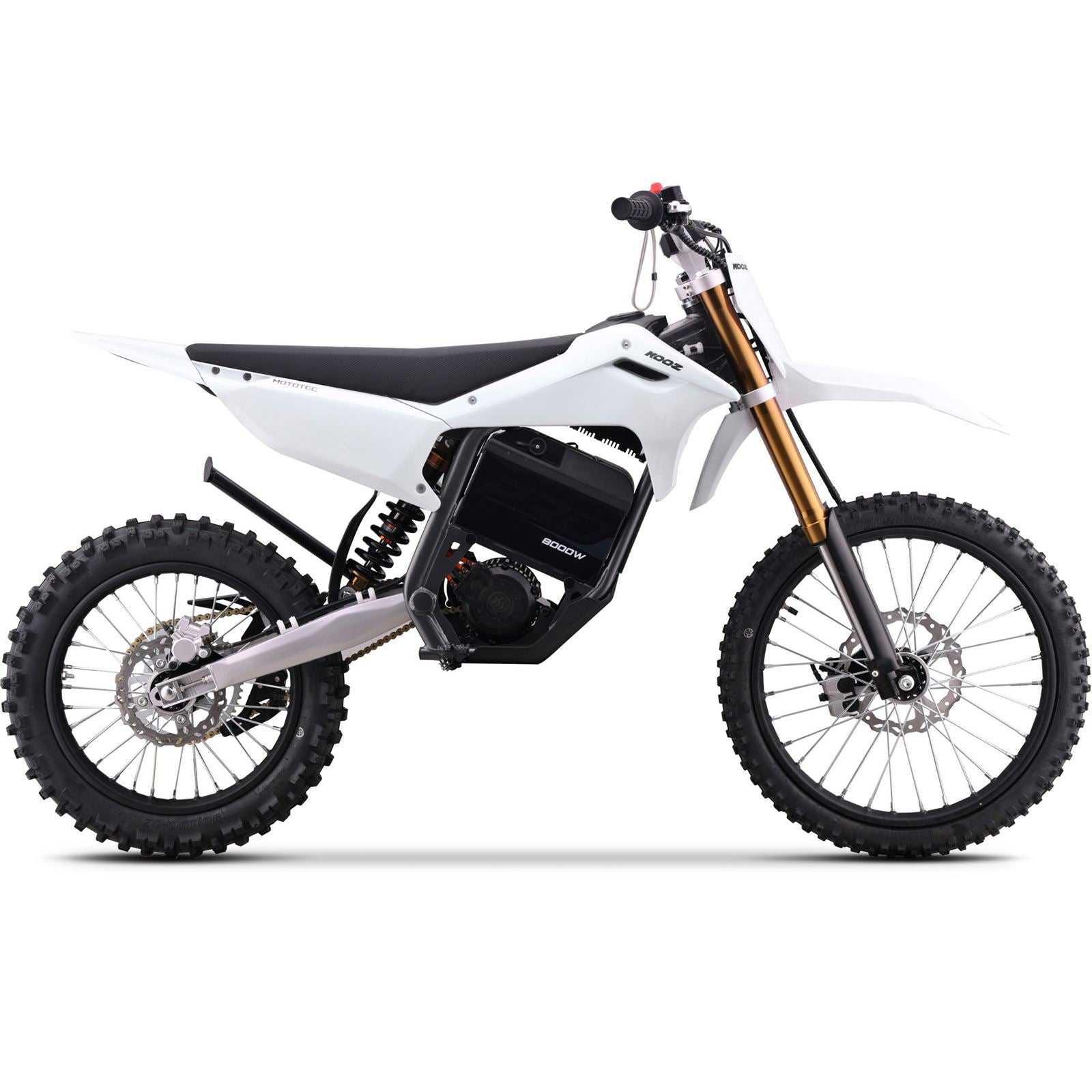 MotoTec USA 72v 8000w Pro Electric Dirt Bike 19/16 Lithium - White [MPN: MT-Dirt-Pro-8000-19-16_White]_2048723