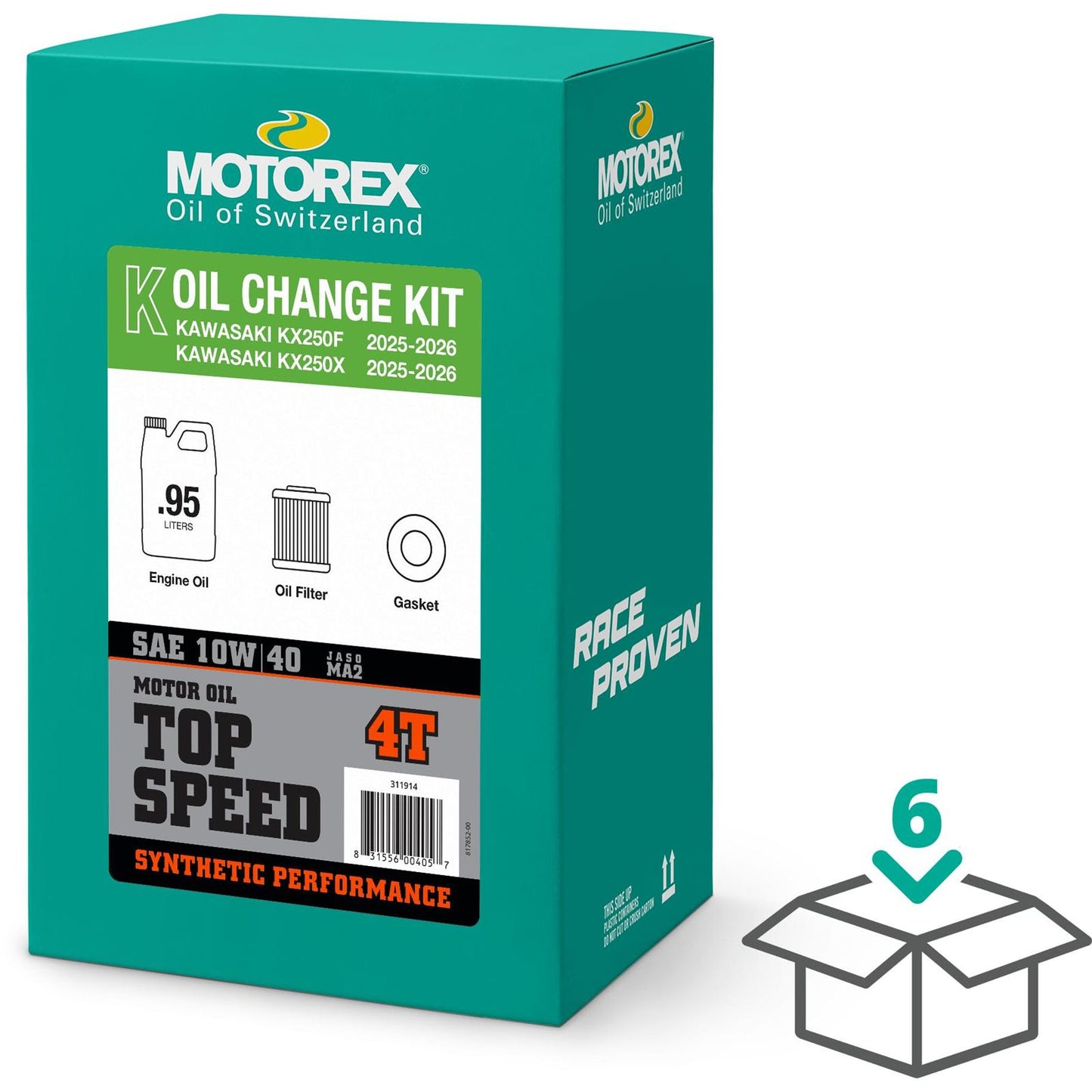 Motorex Top Speed Oil Change Kit 0.95L 10W40 for Kawasaki [MPN: 311914]_2000052