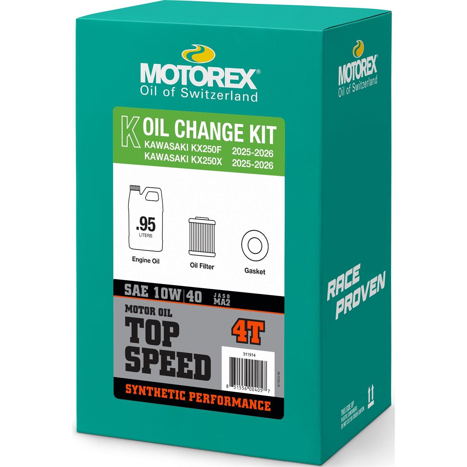 Motorex Top Speed Oil Change Kit 0.95L 10W40 for Kawasaki [MPN: 311914]_2000049