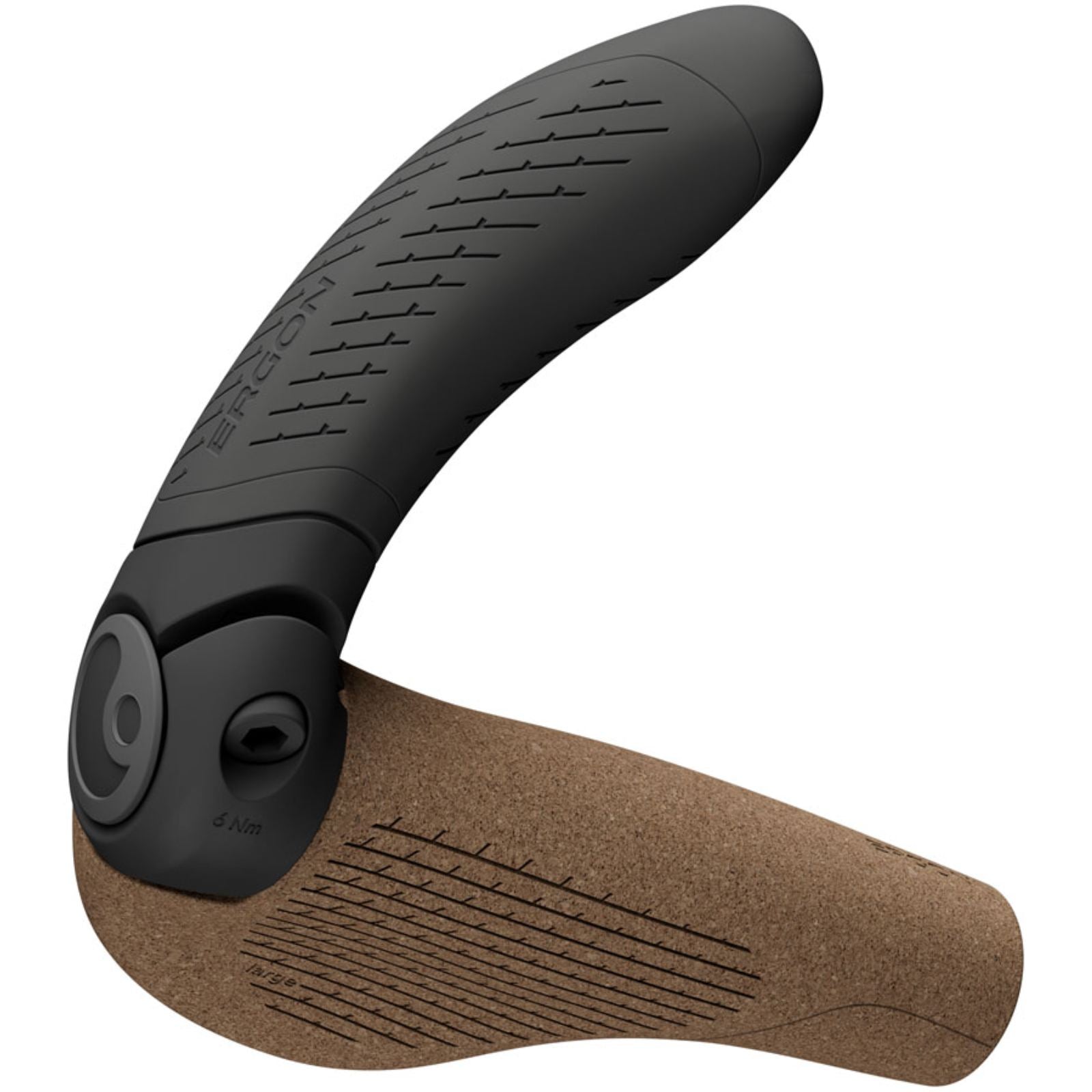 Ergon GP4 Evo BioKork Grips - Lock-On - Large - Black/Tan [MPN: 42410366]_1998751