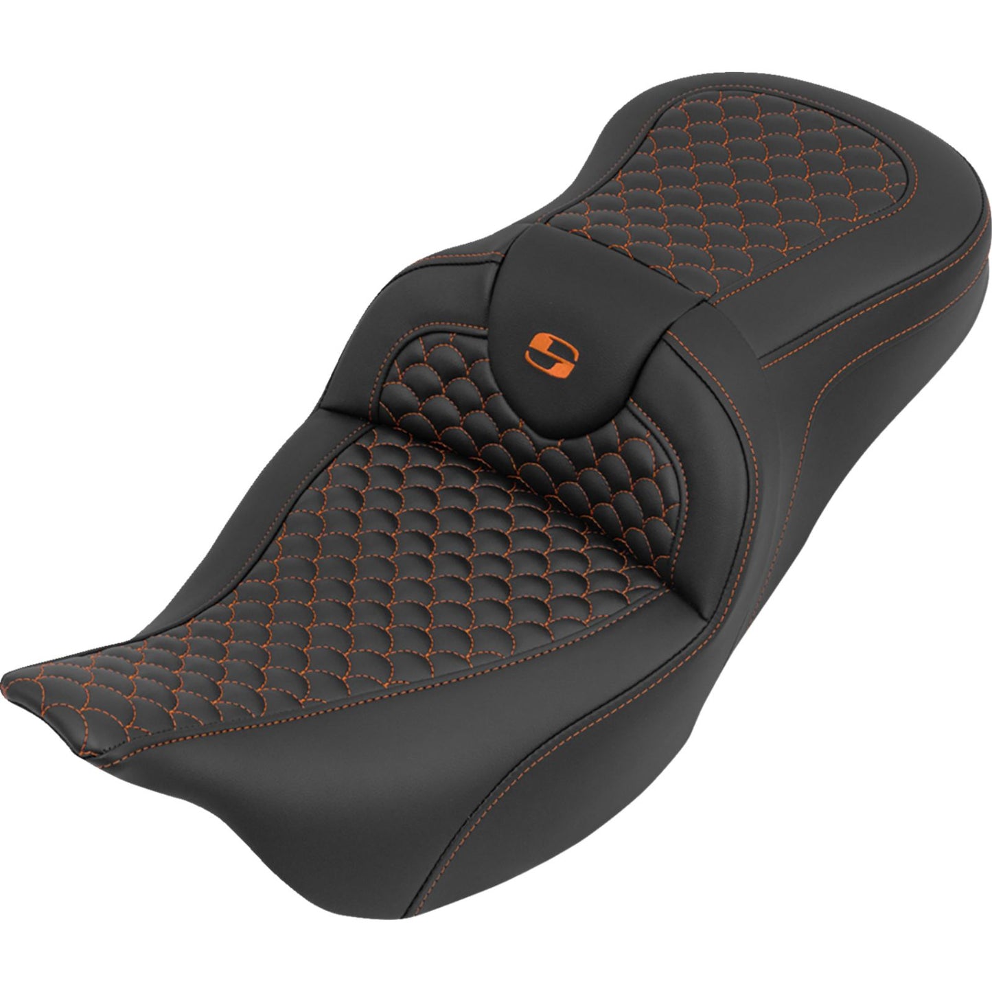 Saddlemen Roadsofa™ Seat No Backrest Dragon/Orange Stitch for FLH/FLT '08-25 [MPN: 808-07B-20803]_2016024