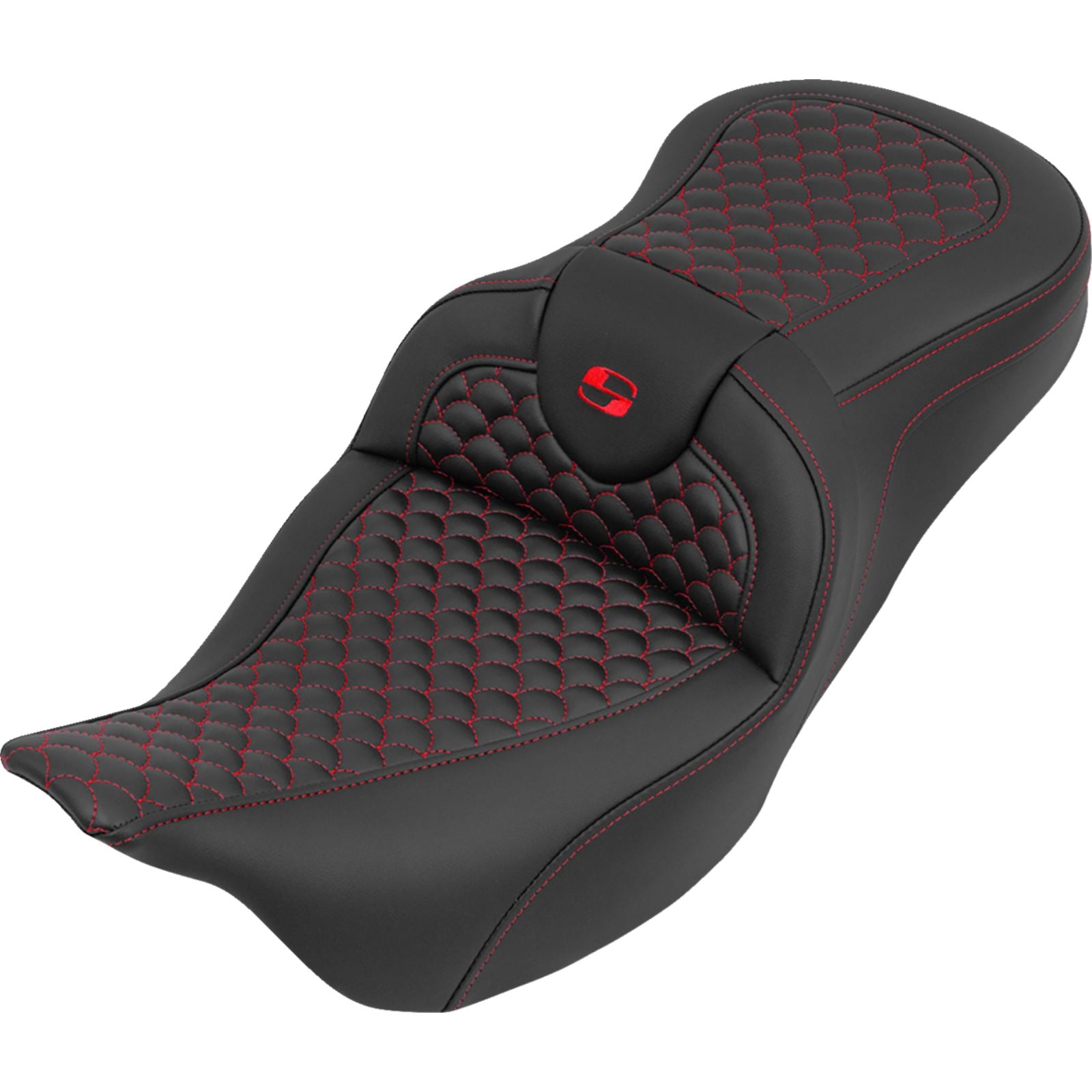 Saddlemen Roadsofa™ Seat - No Backrest Dragon/Red Stitch for FLH/FLT '08-'25 [MPN: 808-07B-20804]_2016004