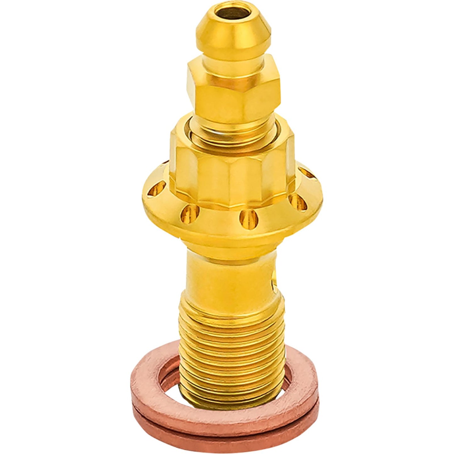 Arlen Ness Banjo Bolt with Bleeder - 10mm - Gold [MPN: 300-823]_2015971