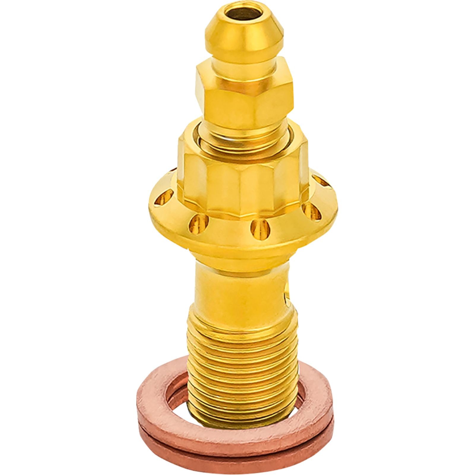 Arlen Ness Banjo Bolt with Bleeder - 10mm - Gold [MPN: 300-823]_2015971