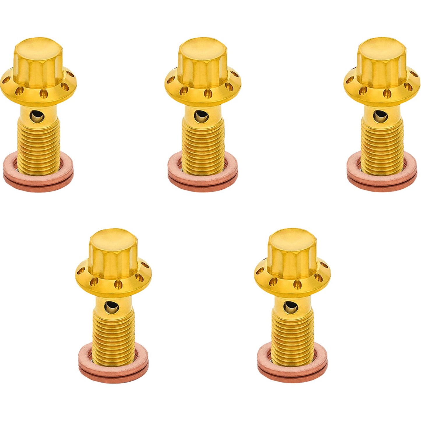 Arlen Ness Banjo Bolt 5-Pack - 3/8"-24 - Gold [MPN: 300-856]_2016030