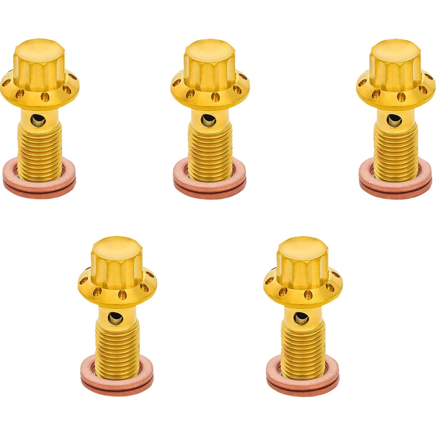 Arlen Ness Banjo Bolt 5-Pack - M10x1.0 - Gold [MPN: 300-859]_2015997