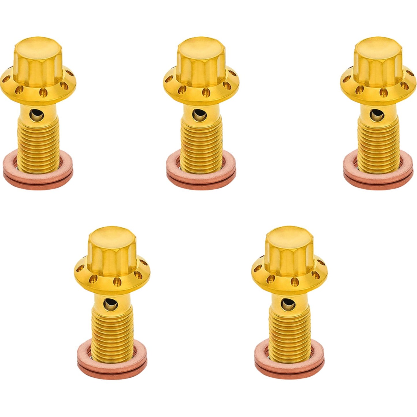 Arlen Ness Banjo Bolt 5-Pack - M10x1.25 - Gold [MPN: 300-862]_2016019