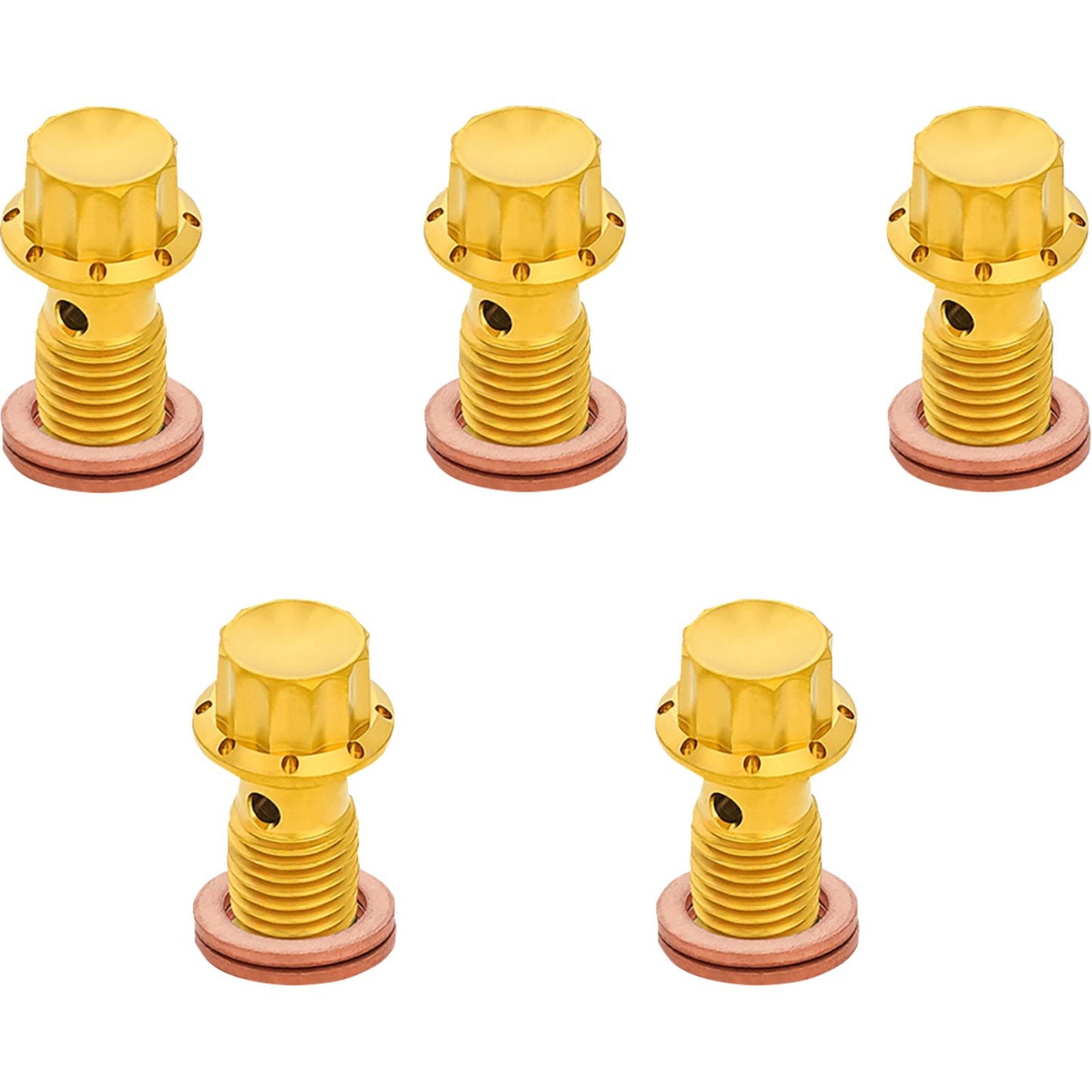 Arlen Ness Banjo Bolt 5-Pack - M12x1.25 - Gold [MPN: 300-865]_2016023