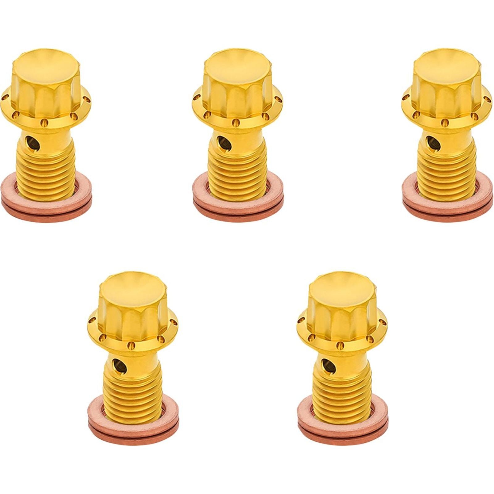 Arlen Ness Banjo Bolt 5-Pack - M12x1.25 - Gold [MPN: 300-865]_2055240