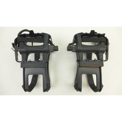 Dimension Sport Combo Pedals/Toe Clip 9/16", Black OPEN BOX [MPN: LU951+MT11+VP704WL]_2048762