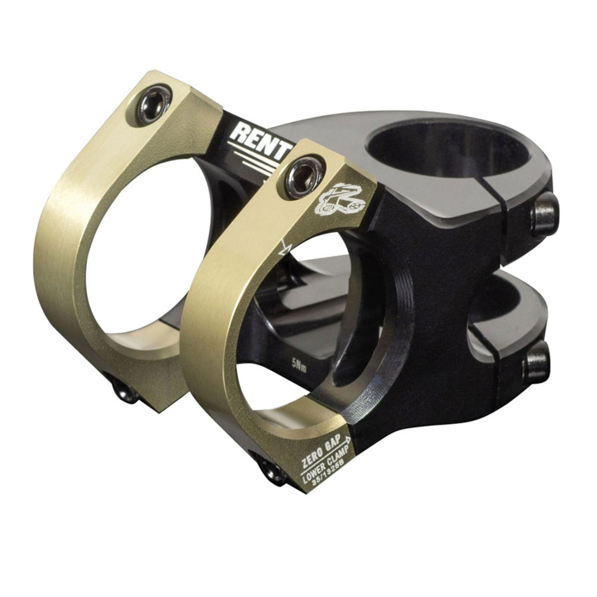 Renthal V2 Apex Stem 35 x 50 mm -  Black/AluGold [MPN: STM128-02-005-01]_2346259