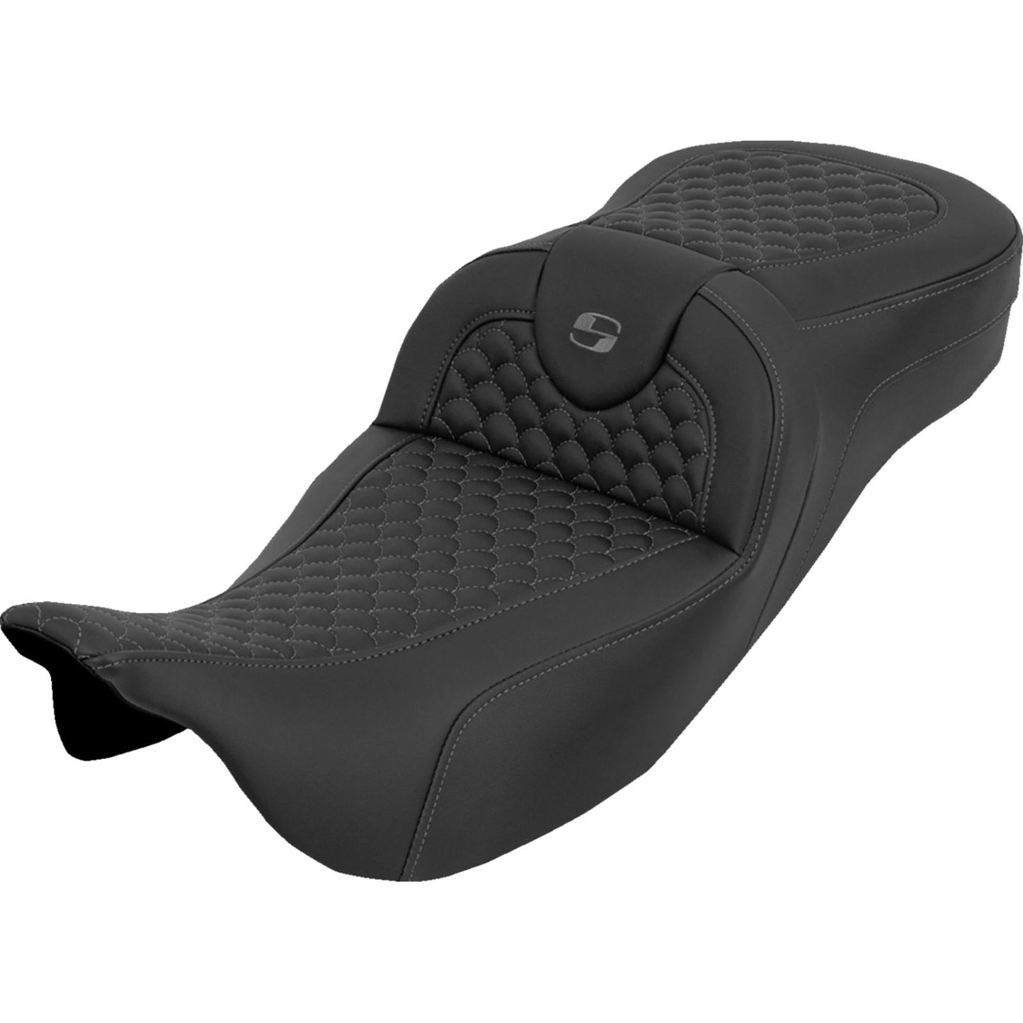 Saddlemen Seat - Dragon Scale w/o Backrest - Gray Stitch for FLH/FLT '08-'25 [MPN: 808-07B-20902]_2051377