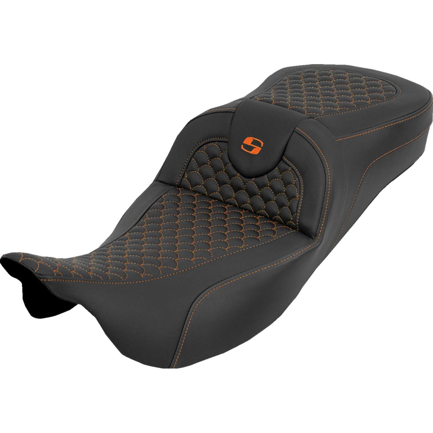 Saddlemen Seat - Dragon Scale w/o Backrest - Orange Stitch - FLH/FLT '08-'25 [MPN: 808-07B-20903]_2051416