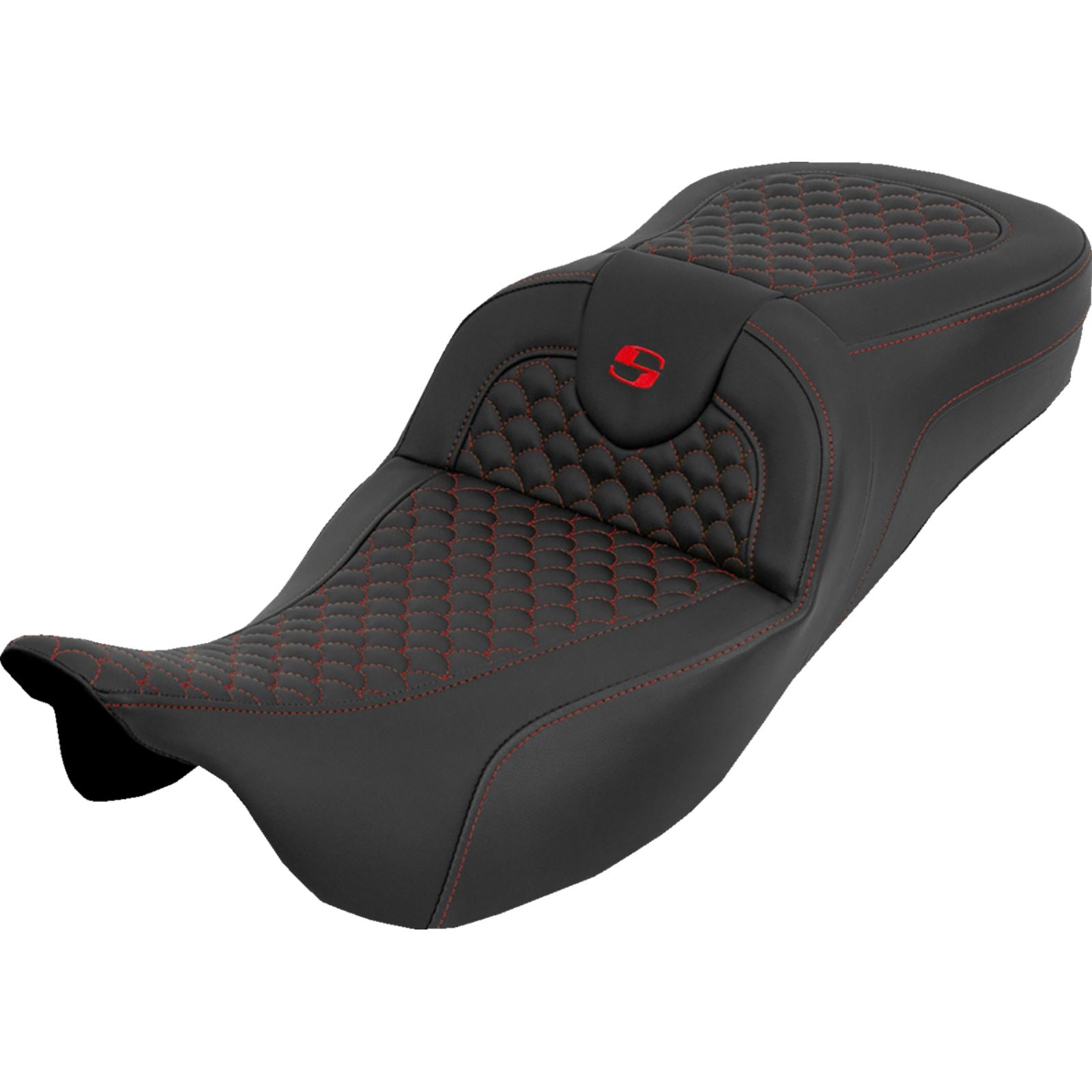Saddlemen Seat - Dragon Scale w/o Backrest - Red Stitch for FLH/FLT '08-'25 [MPN: 808-07B-20904]_2051409