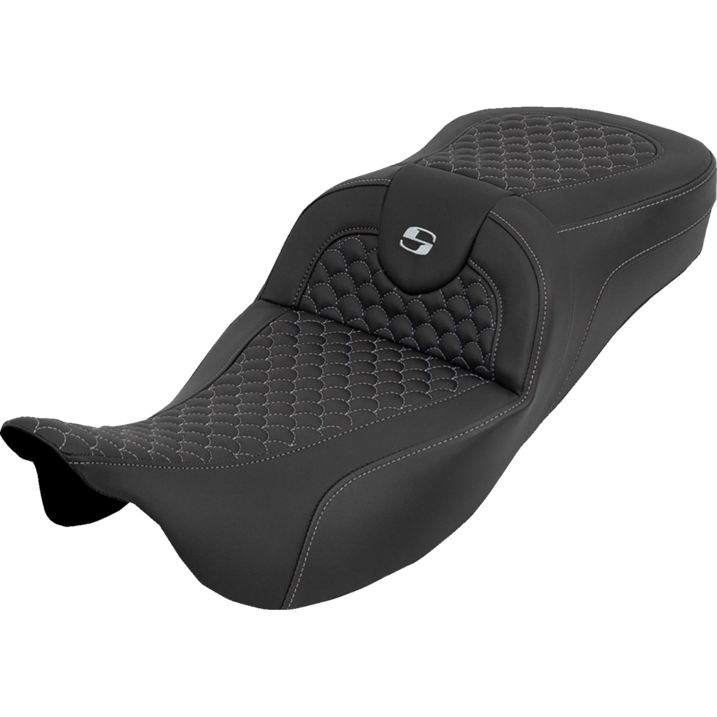 Saddlemen Seat - Dragon Scale w/o Backrest Silver Stitch for FLH/FLT '08-'25 [MPN: 808-07B-20905]_2051408