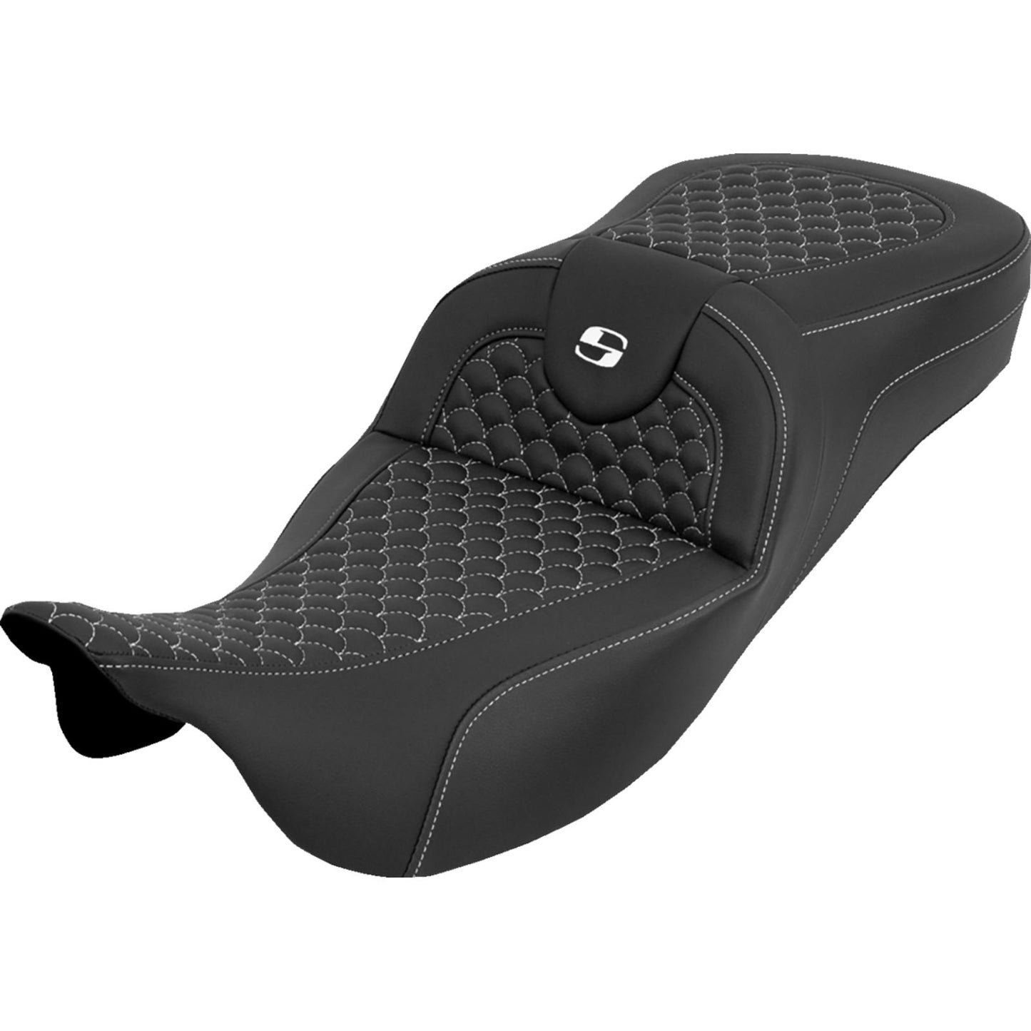 Saddlemen Seat - Dragon Scale w/o Backrest White Stitch for FLH/FLT '08-'25 [MPN: 808-07B-20906]_2051464