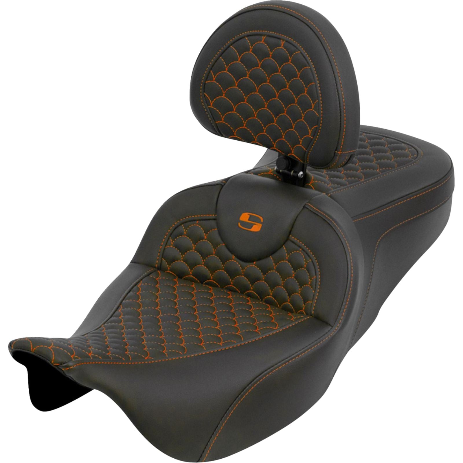 Saddlemen Roadsofa™ Seat - Dragon Scale - Orange Stitch for Touring '08-'25 [MPN: 808-07B-208B3]_2051495