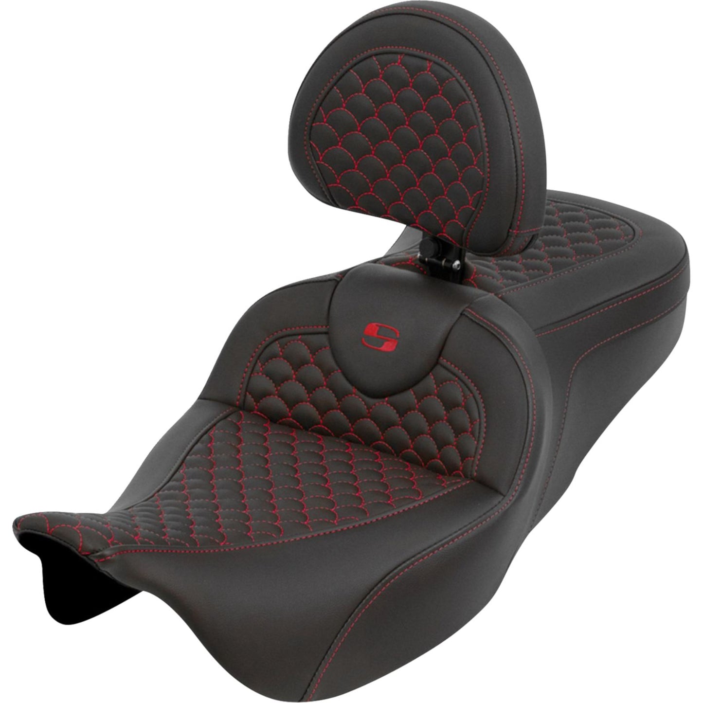 Saddlemen Roadsofa™ Seat - Dragon Scale - Red Stitch for Touring '08-'25 [MPN: 808-07B-208B4]_2051429