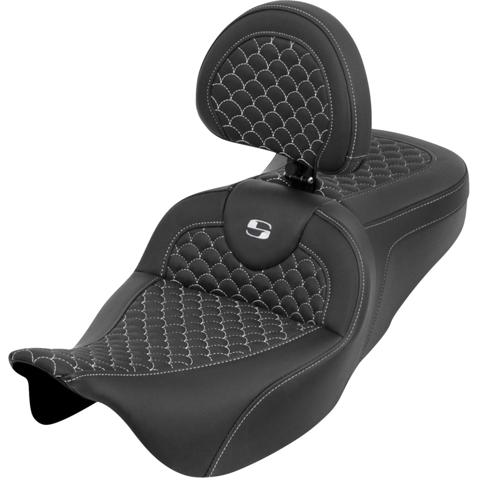 Saddlemen Roadsofa™ Seat - Dragon Scale - White Stitch for Touring '08-'25 [MPN: 808-07B-208B6]_2051411