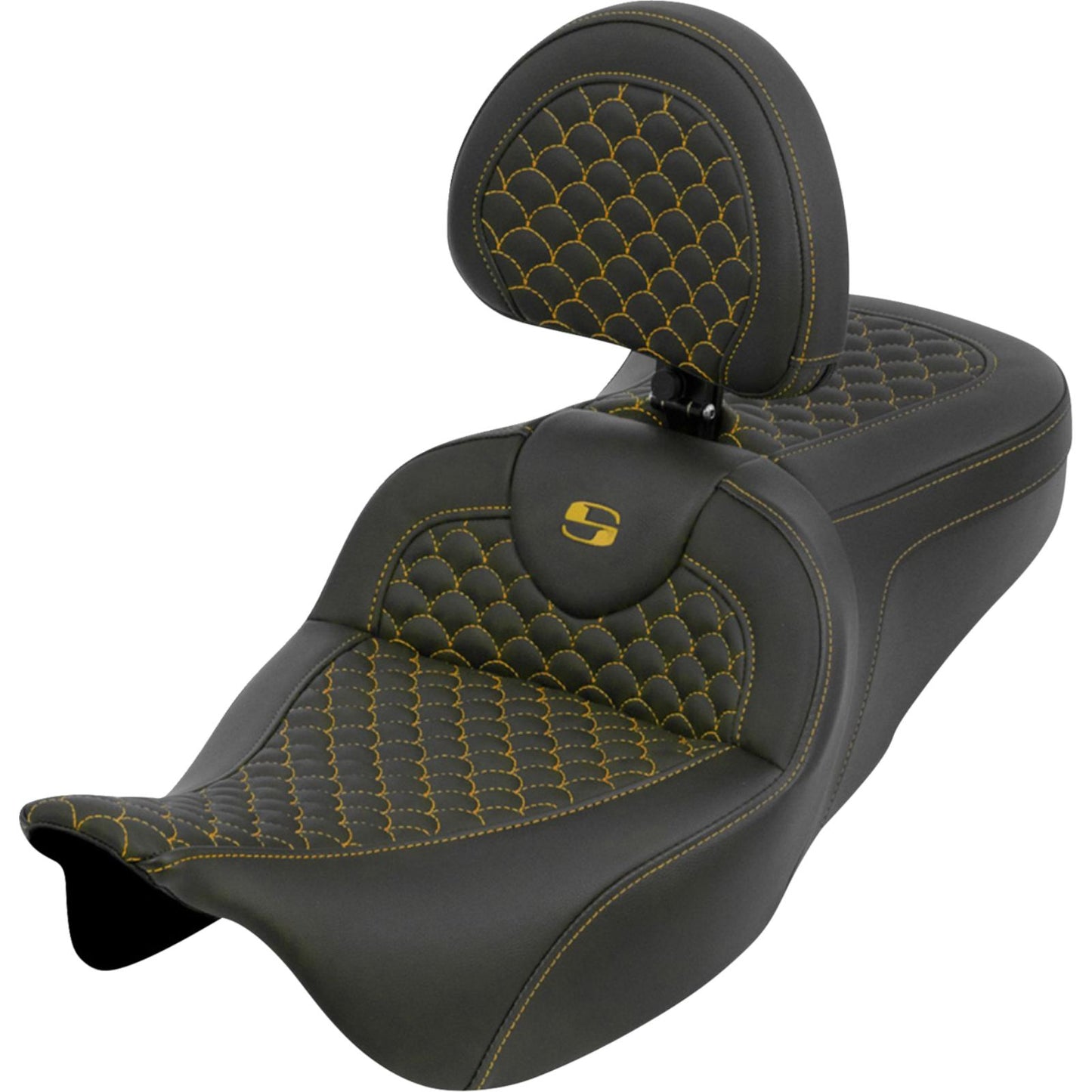 Saddlemen Roadsofa™ Seat - Dragon Scale - Gold Stitch for Touring '08-'25 [MPN: 808-07B-208B7]_2051419